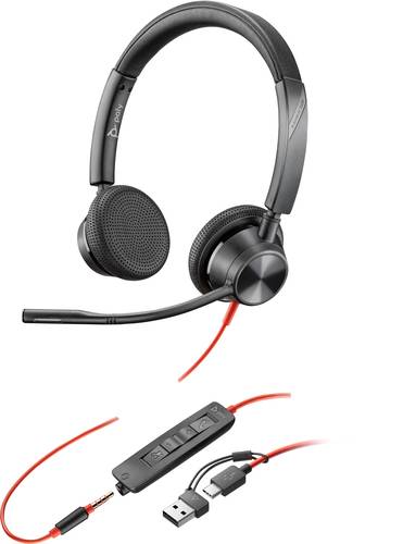 POLY Blackwire 3325 Stereo USB-C Headset + 3,5 mm plug + USB-C/A adapter