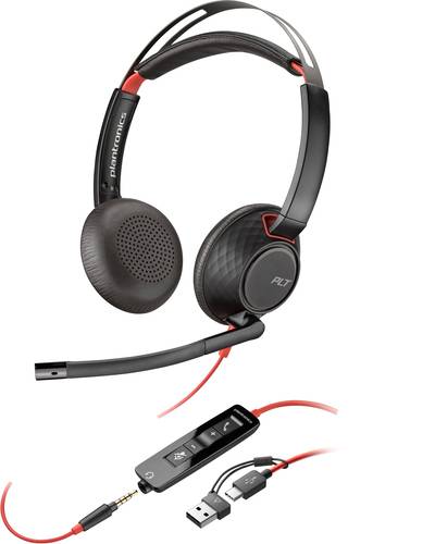 POLY Blackwire 5220 Stereo USB-C Headset + 3,5 mm plug + USB-C/A adapter