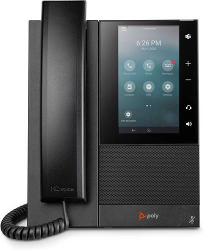 POLY CCX 505 Business Media Phone voor Microsoft Teams met PoE-ondersteuning