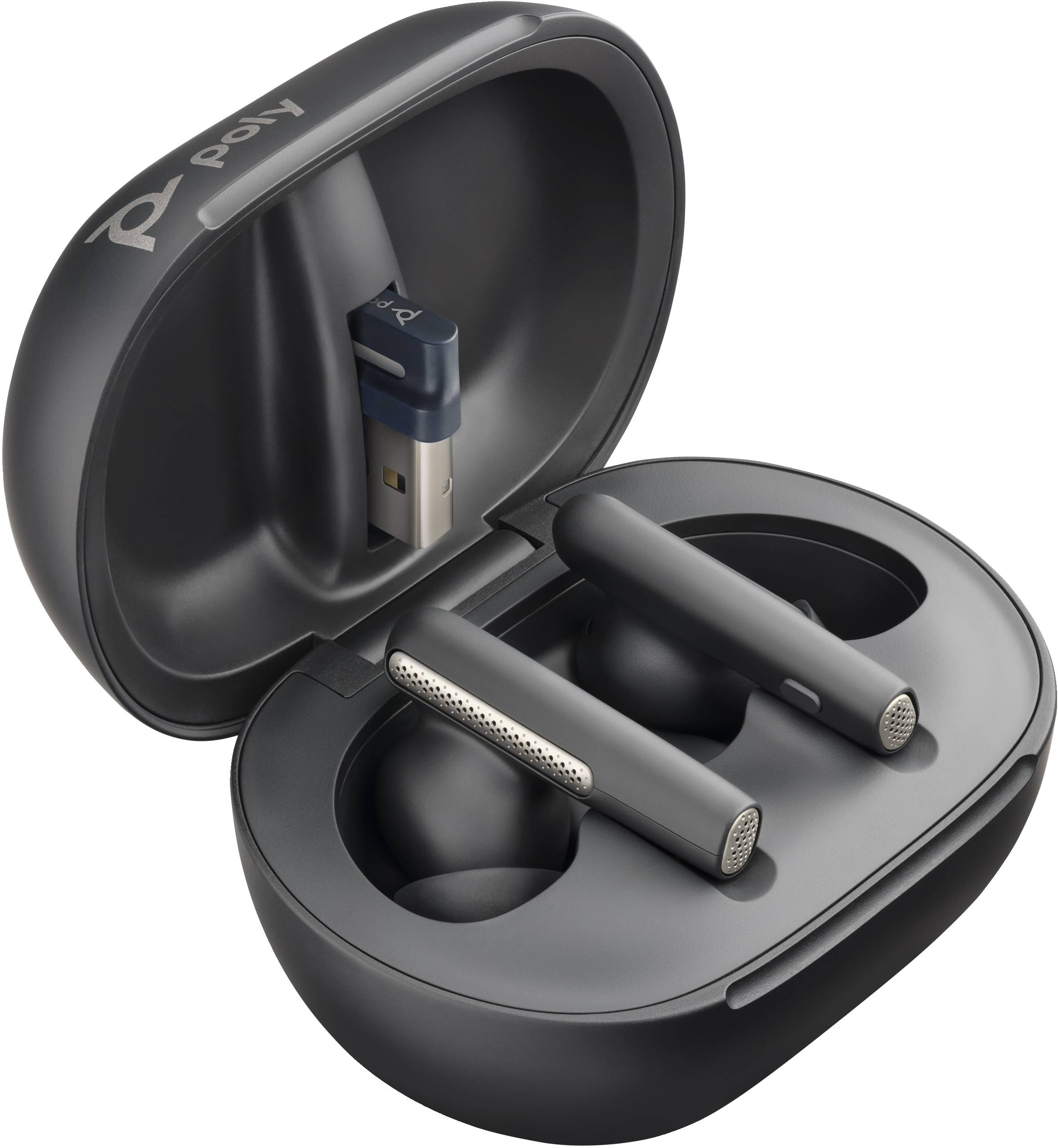 POLY Voyager Free 60 UC Black Earbuds + BT700 USB-C-adapter + oplaadcase basis