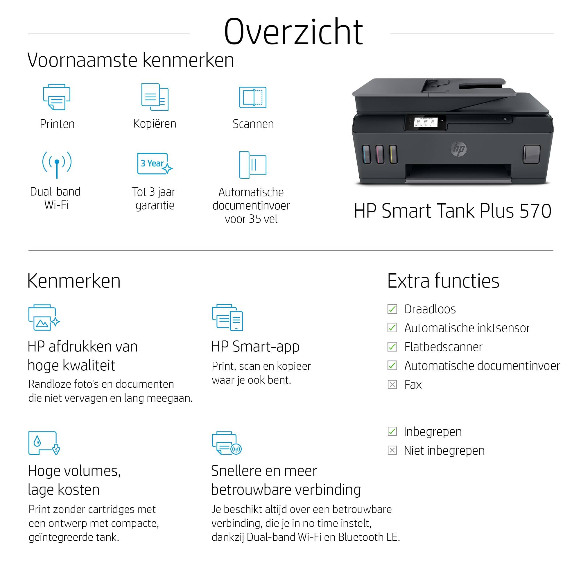 HP Smart Tank Plus 570 draadloze All-in-One