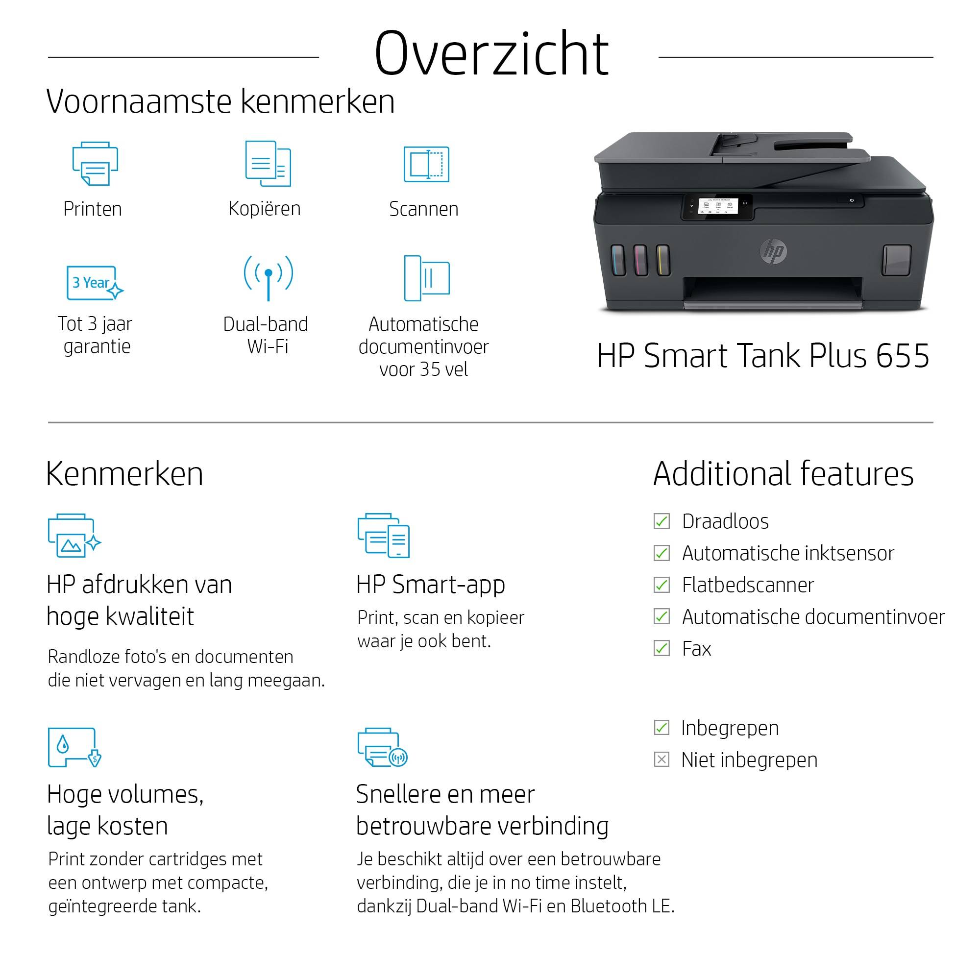 HP Smart Tank Plus 655 draadloze All-in-One