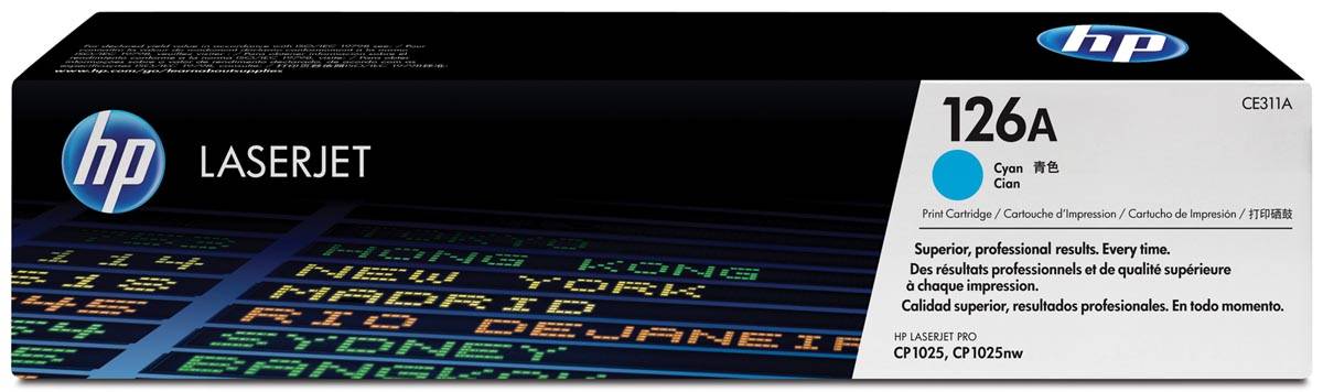 HP toner 126A, 1 000 pagina's, OEM CE311A, cyaan