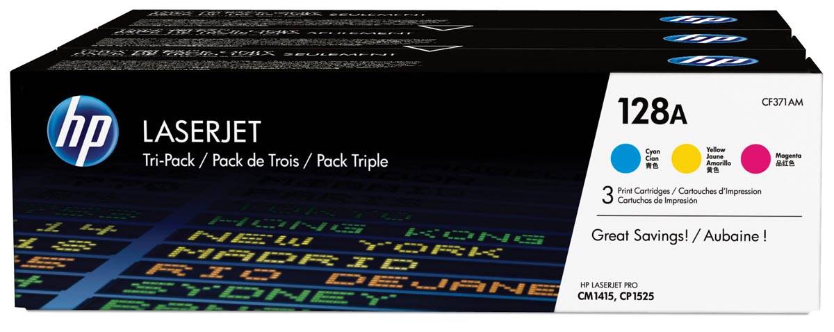 HP toner 128A, 1 300 pagina's, OEM CF371AM, 3 kleuren