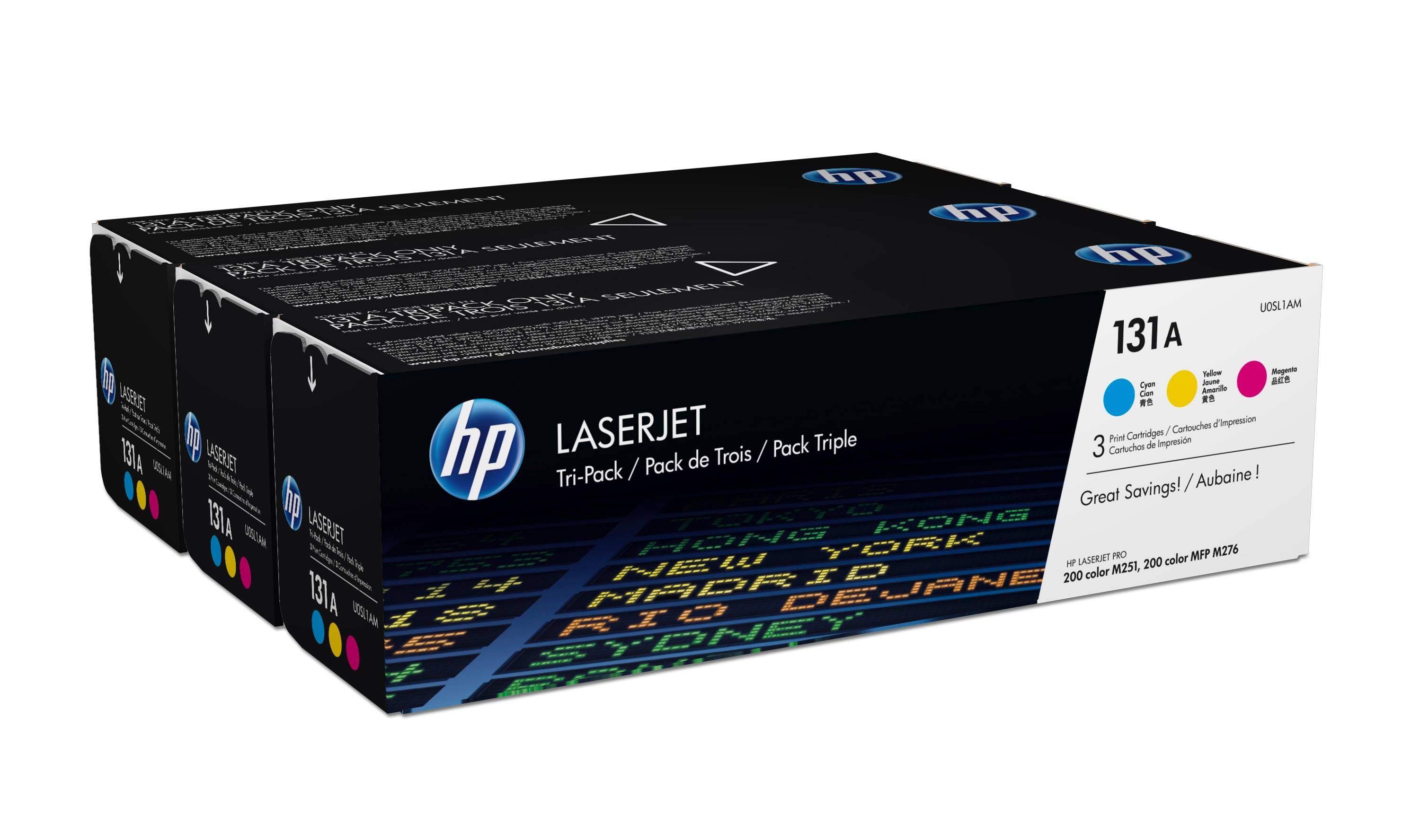 HP 131A originele cyaan/magenta/gele LaserJet tonercartridges, 3-pack