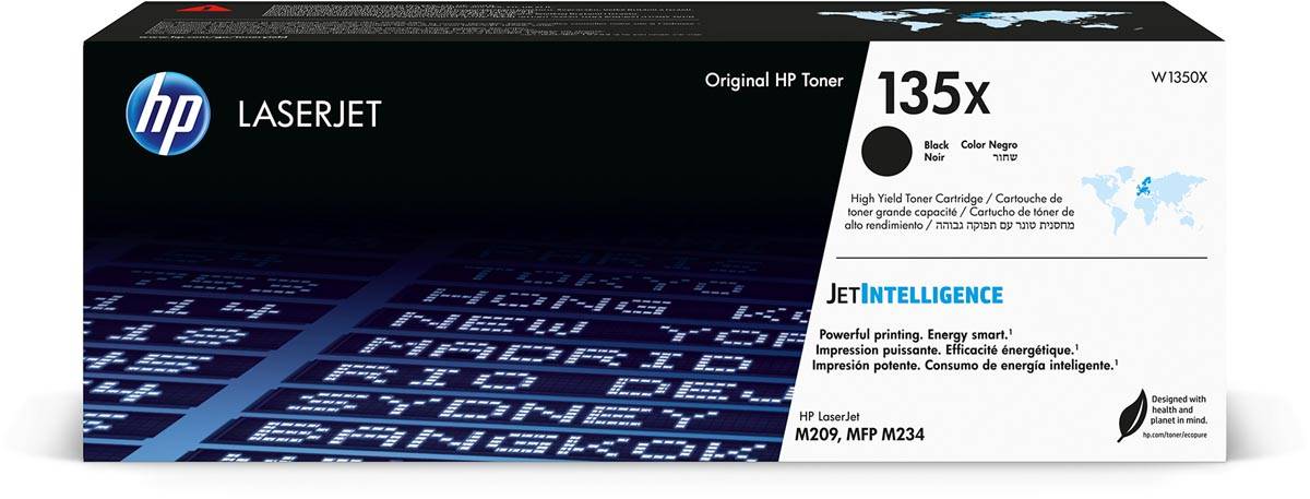 HP toner 135X, 2.400 pagina's, OEM W1350X, zwart