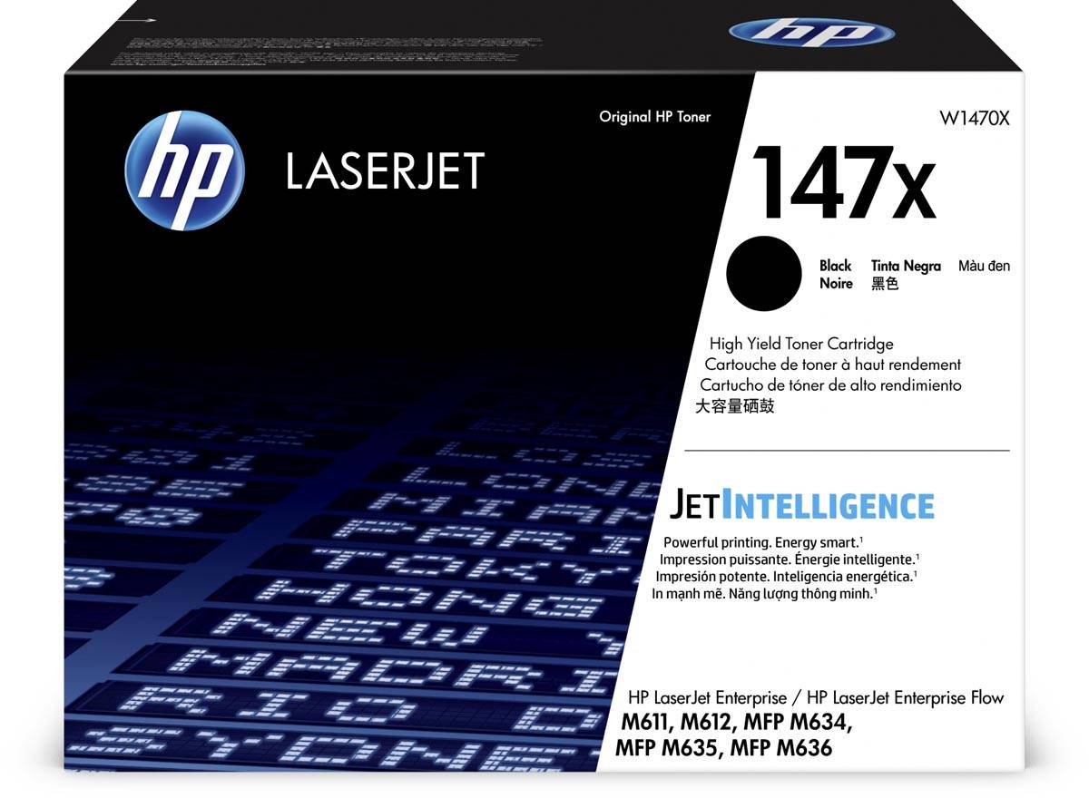 HP toner 147X, 25.200 pagina's, OEM W1470X, zwart
