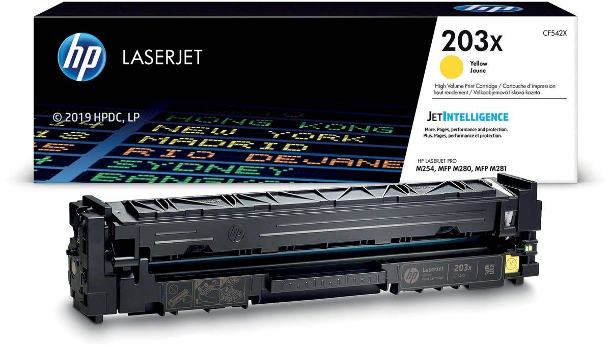 HP toner 203X, 2.500 pagina's, OEM CF542X, geel