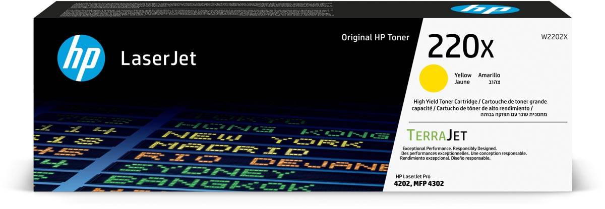 HP toner 220X, 5.500 pagina's, OEM W2202X, geel