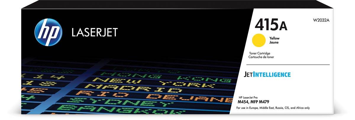 HP toner 415A, 2.100 pagina's, OEM W2032A, geel