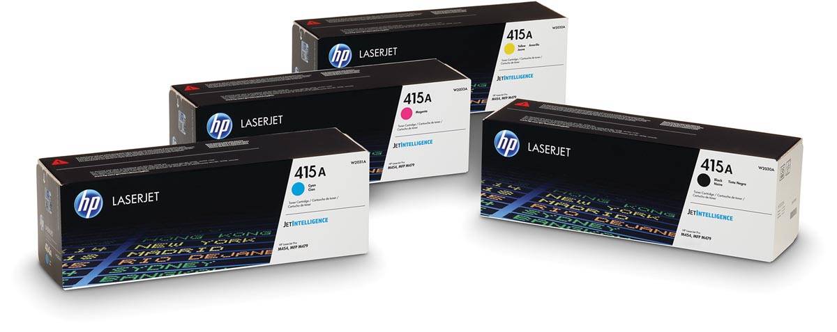 HP toner 415A, 2.100 pagina's, OEM W2032A, geel