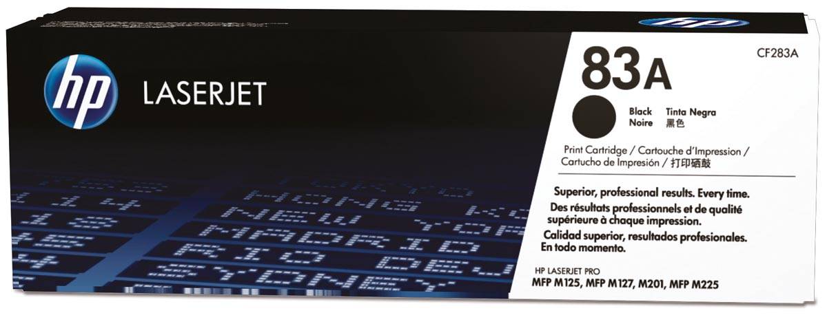 HP toner 83A, 1 500 pagina's, OEM CF283A, zwart