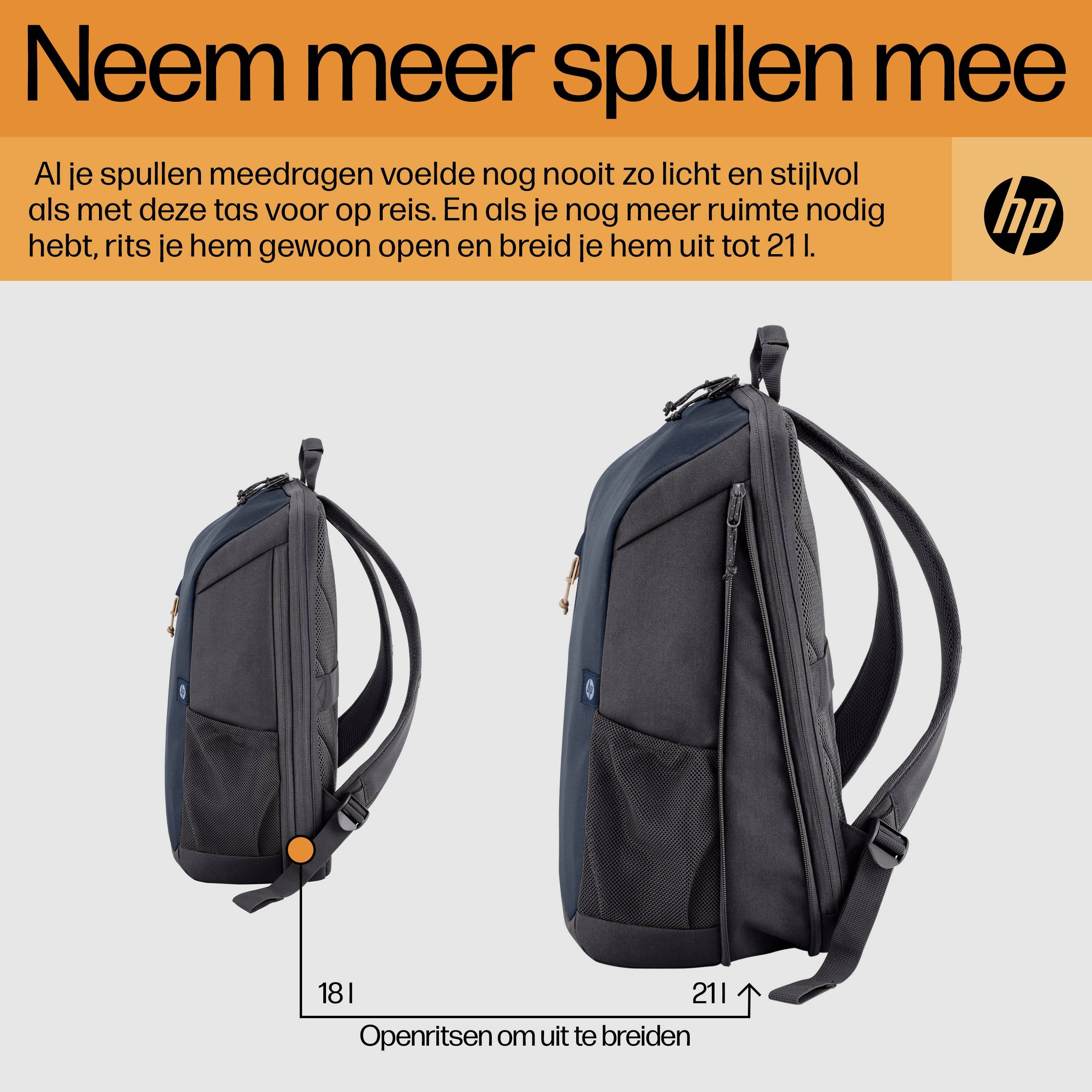 HP Travel 15,6 Blue Night Laptop Backpack, 18 liter