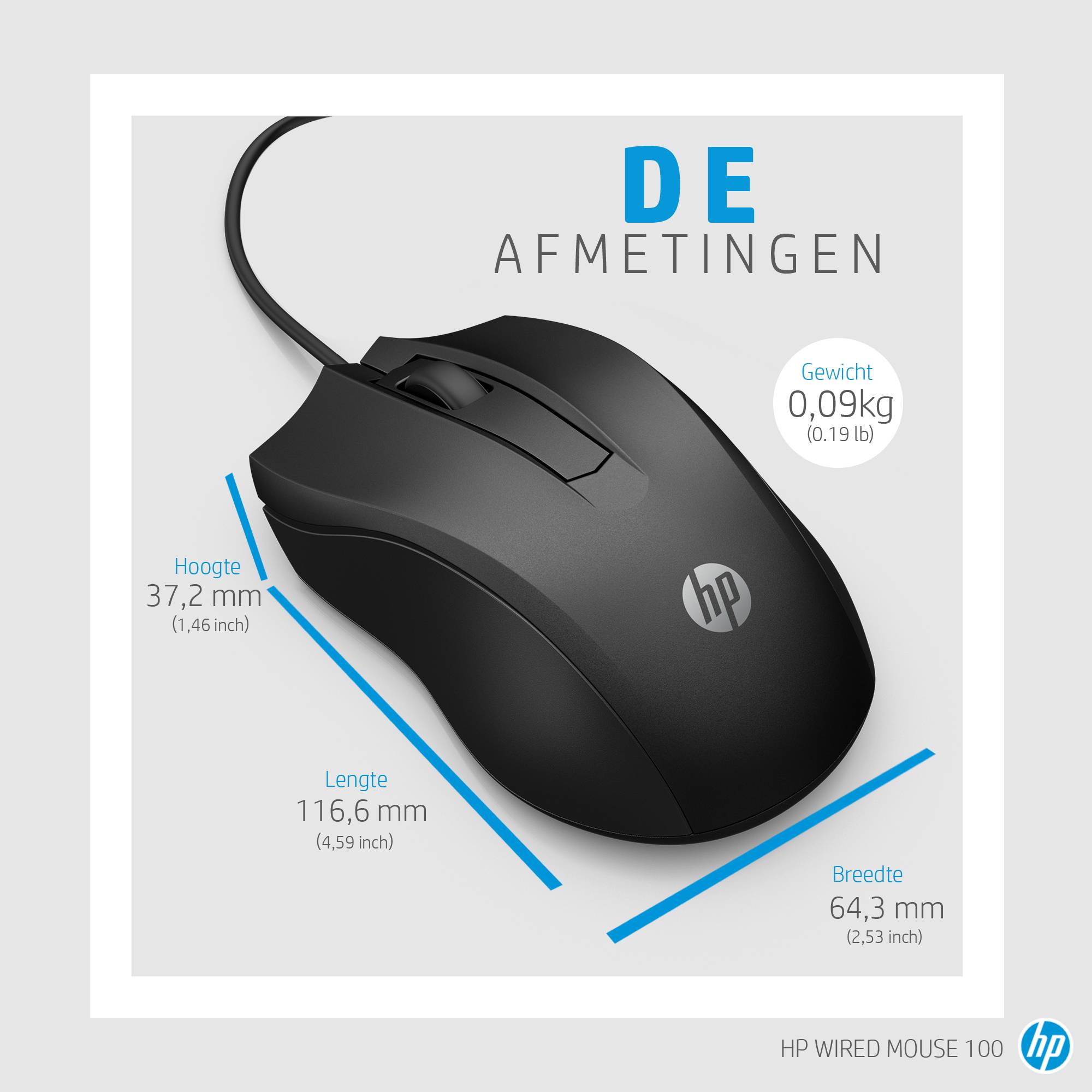 HP 100 muis met kabel
