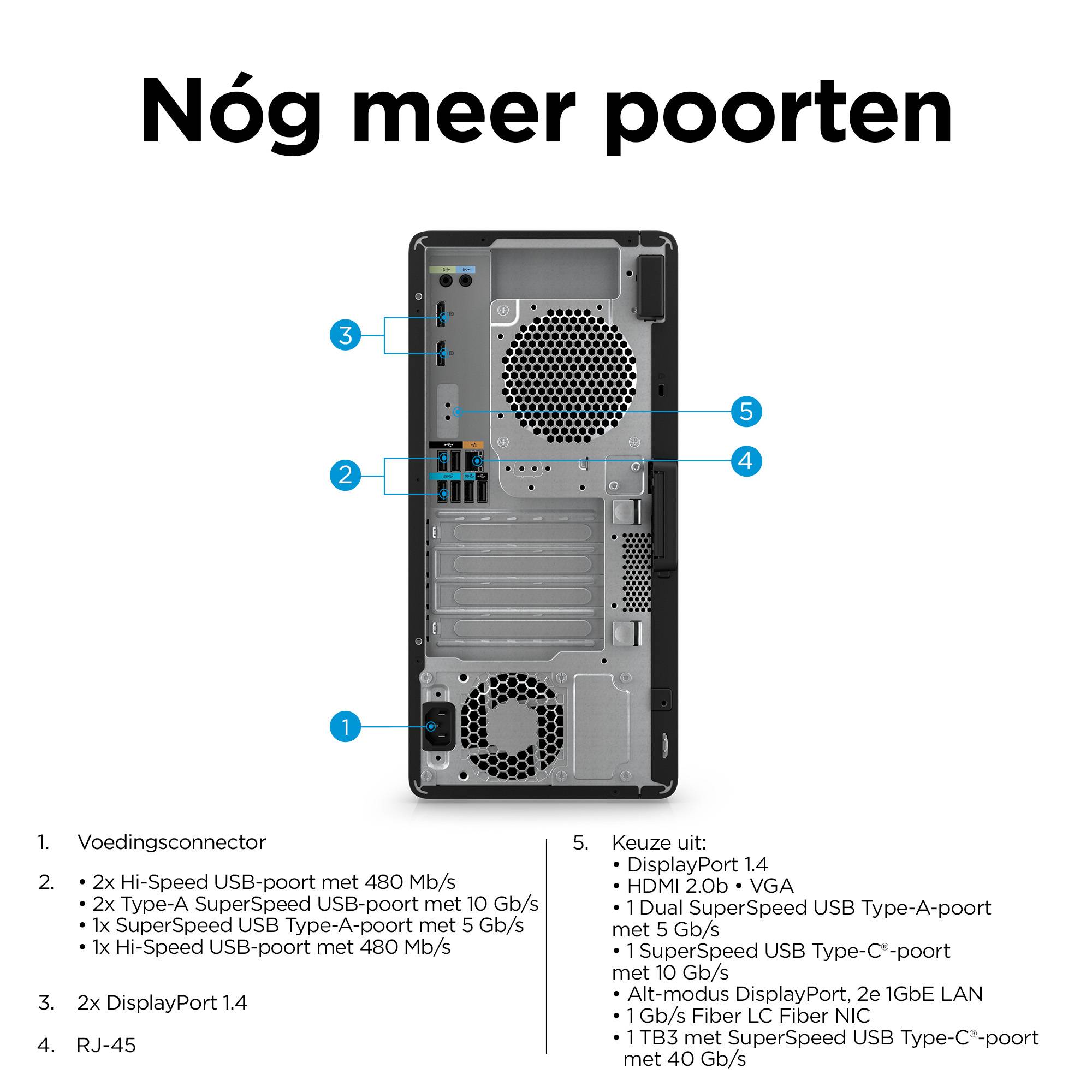 HP Z2 Tower G9 Intel® Core™ i9 i9-14900 32 GB DDR5-SDRAM 1 TB SSD Windows 11 Pro Workstation Zwart