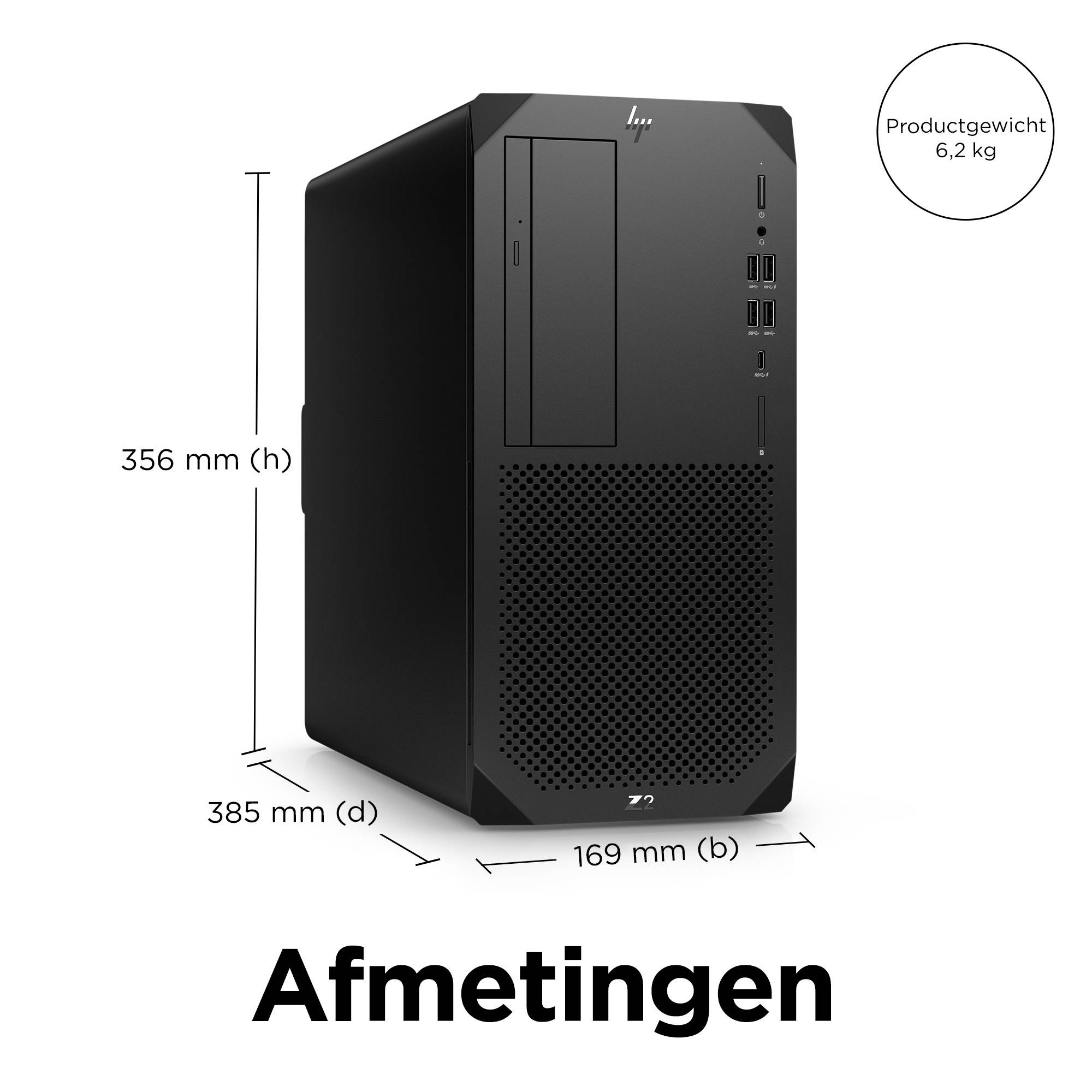 HP Z2 Tower G9 Intel® Core™ i9 i9-14900K 32 GB DDR5-SDRAM 1 TB SSD Windows 11 Pro Workstation Zwart