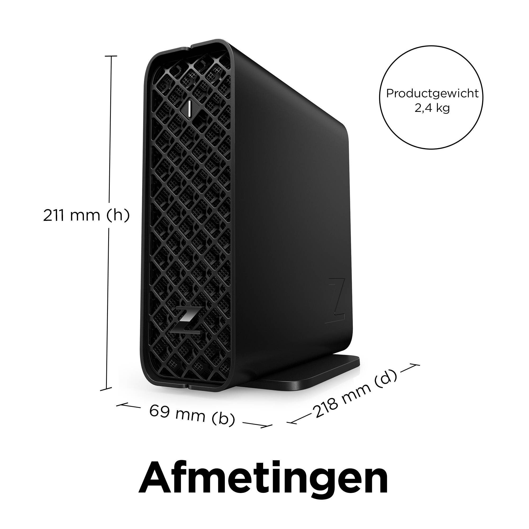 HP Z2 Mini G9 Intel® Core™ i7 i7-14700K 32 GB DDR5-SDRAM 1 TB SSD NVIDIA Quadro RTX 4000 Windows 11 Pro Mini PC Workstation Zwart