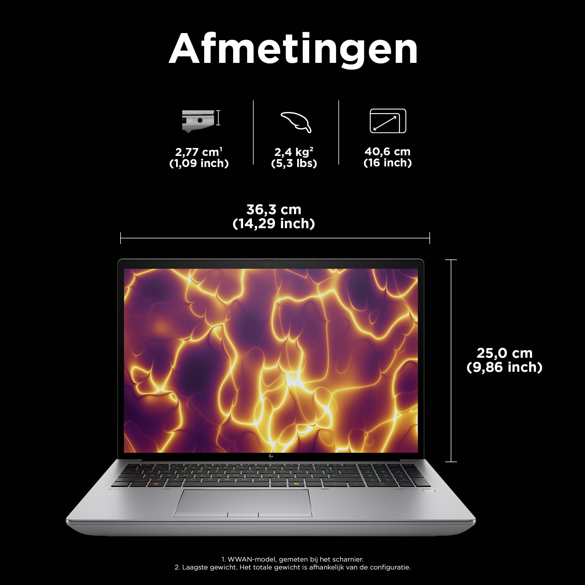 HP ZBook Fury 16 G11 Intel® Core™ i9 i9-13950HX Mobiel werkstation 40,6 cm (16") WQUXGA 32 GB DDR5-SDRAM 1 TB SSD NVIDIA Quadro RTX 4000 Wi-Fi 7 (802.11be) Windows 11 Pro AI PC, AI Workstation Grijs