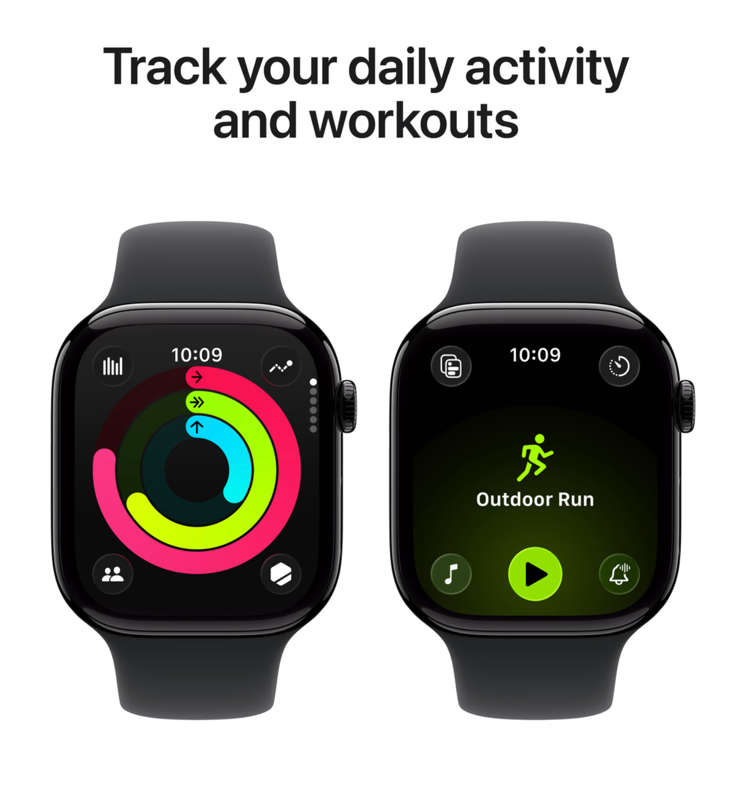 Apple Watch Series 11 46mm Zwart Sportband S/M