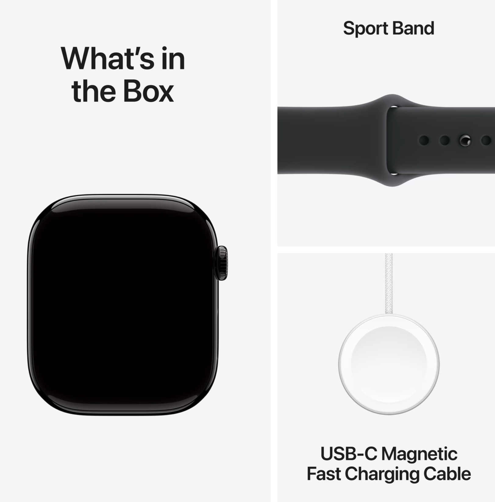 Apple Watch Series 11 46mm Zwart Sportband S/M
