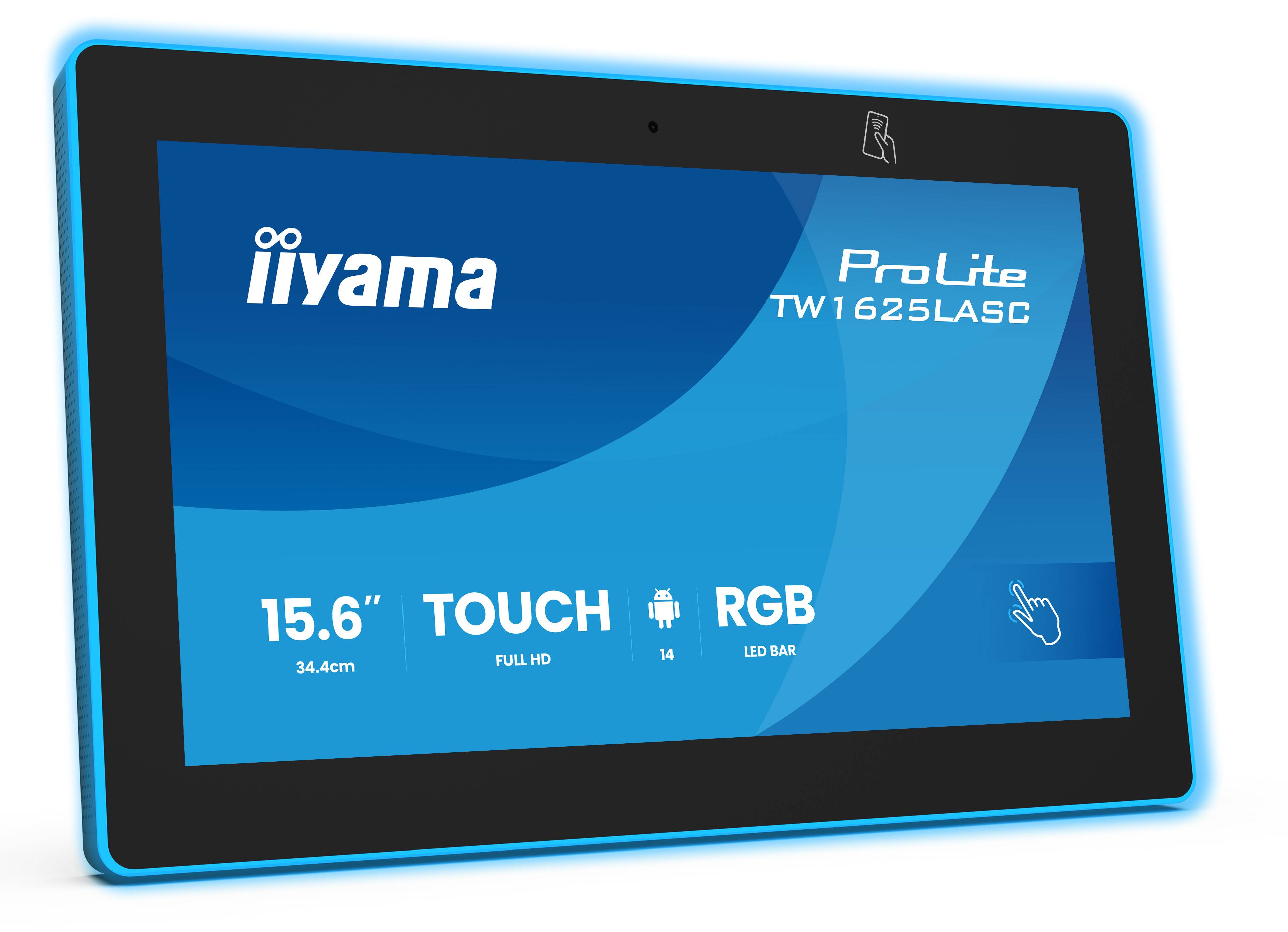 iiyama TW1625LASC-B3PNR scherm voor vergaderzalen 39,6 cm (15.6") 1920 x 1080 Pixels LED Wi-Fi 6 (802.11ax), Wi-Fi 5 (802.11ac), Wi-Fi 4 (802.11n), 802.11g, 802.11a, 802.11b Zwart Bluetooth