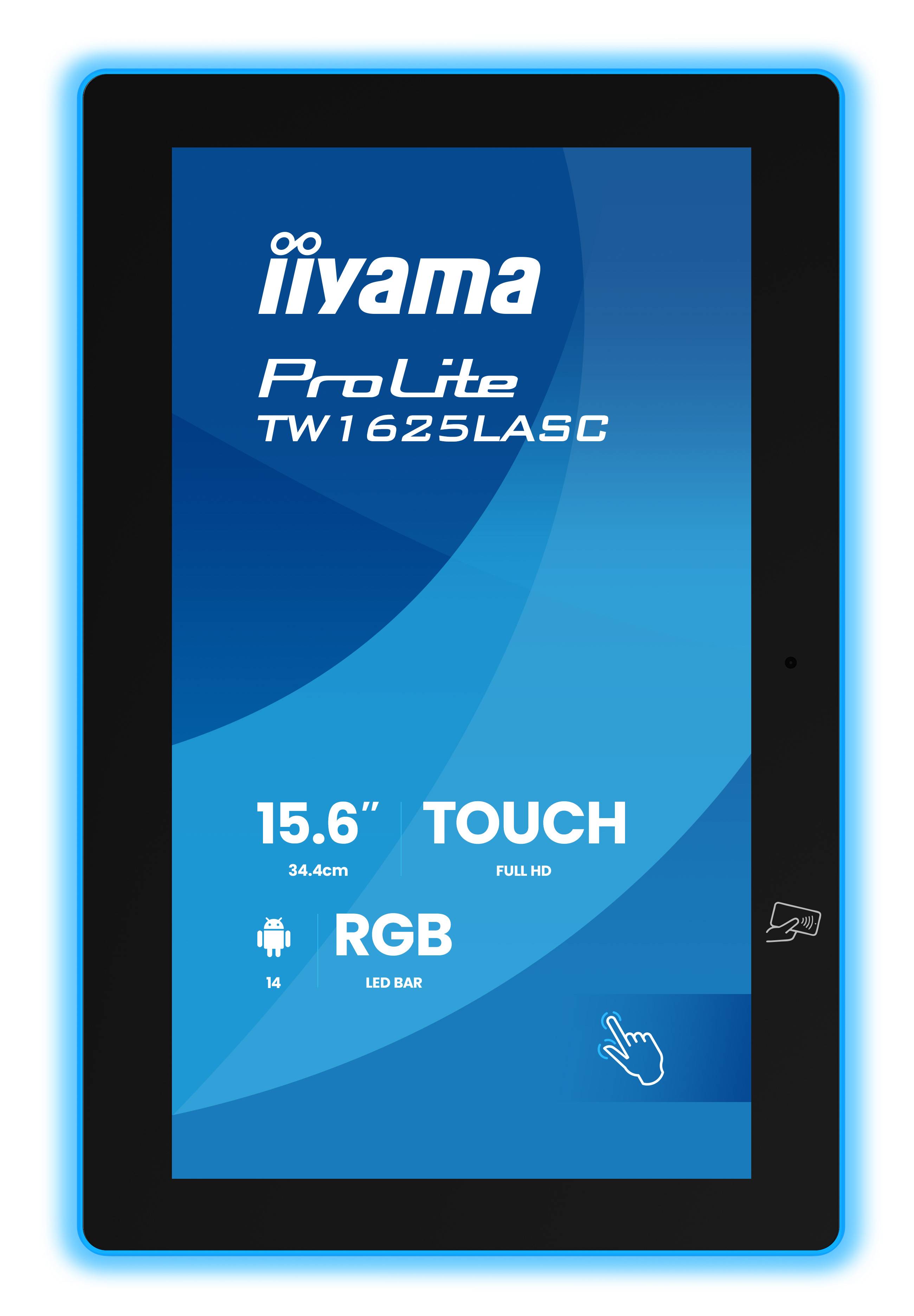 iiyama TW1625LASC-B3PNR scherm voor vergaderzalen 39,6 cm (15.6") 1920 x 1080 Pixels LED Wi-Fi 6 (802.11ax), Wi-Fi 5 (802.11ac), Wi-Fi 4 (802.11n), 802.11g, 802.11a, 802.11b Zwart Bluetooth