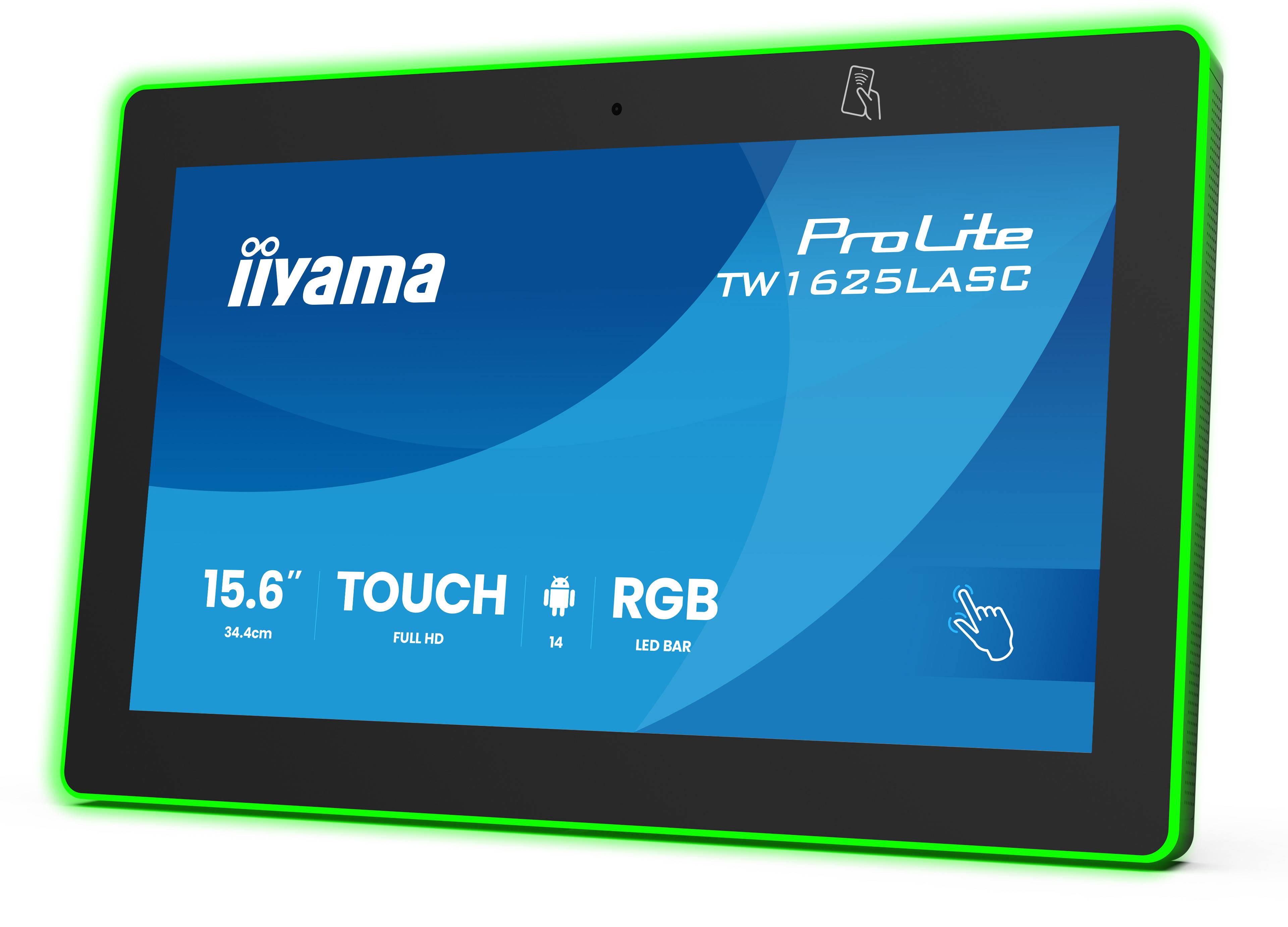 iiyama TW1625LASC-B3PNR scherm voor vergaderzalen 39,6 cm (15.6") 1920 x 1080 Pixels LED Wi-Fi 6 (802.11ax), Wi-Fi 5 (802.11ac), Wi-Fi 4 (802.11n), 802.11g, 802.11a, 802.11b Zwart Bluetooth