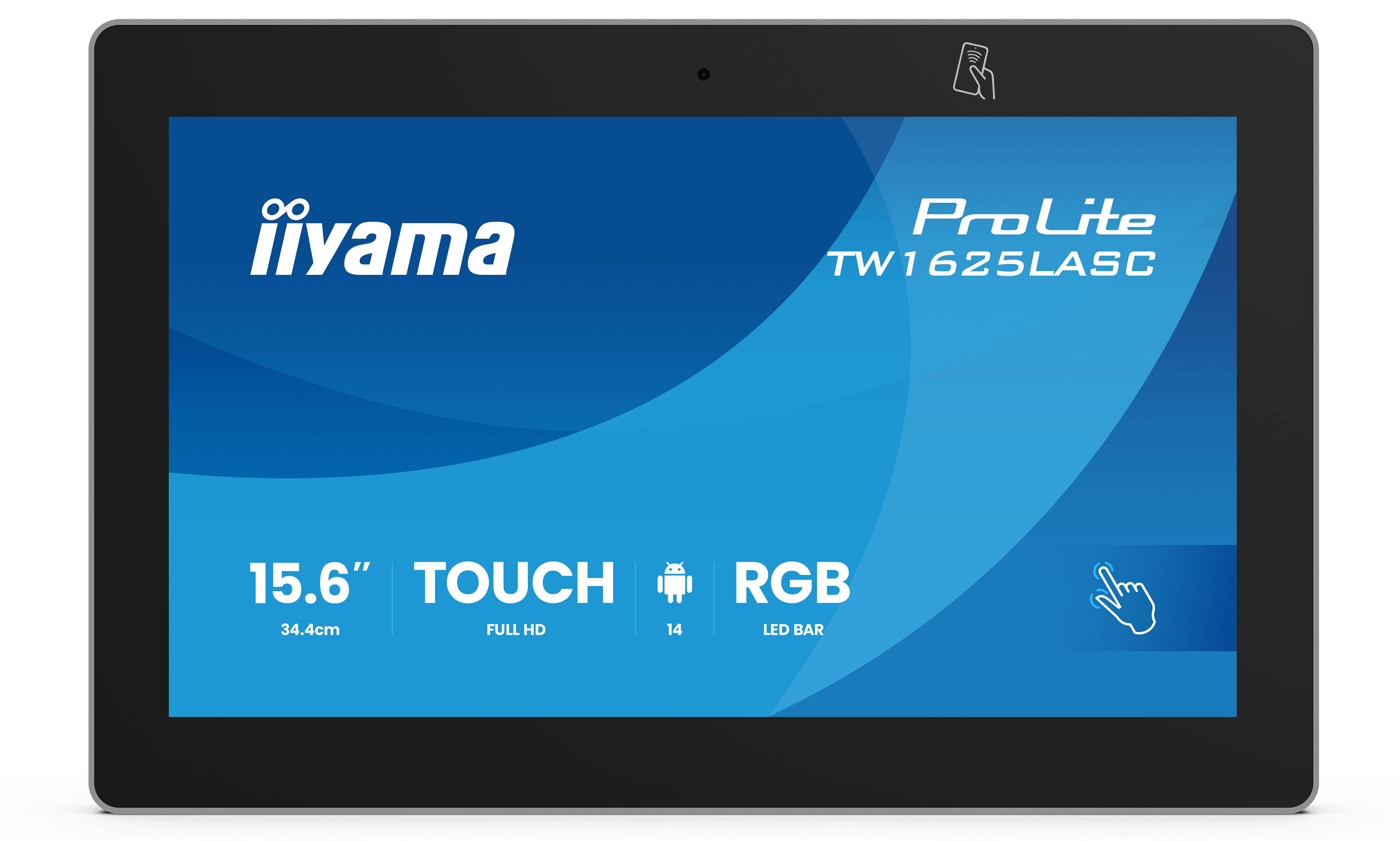 iiyama TW1625LASC-B3PNR scherm voor vergaderzalen 39,6 cm (15.6") 1920 x 1080 Pixels LED Wi-Fi 6 (802.11ax), Wi-Fi 5 (802.11ac), Wi-Fi 4 (802.11n), 802.11g, 802.11a, 802.11b Zwart Bluetooth