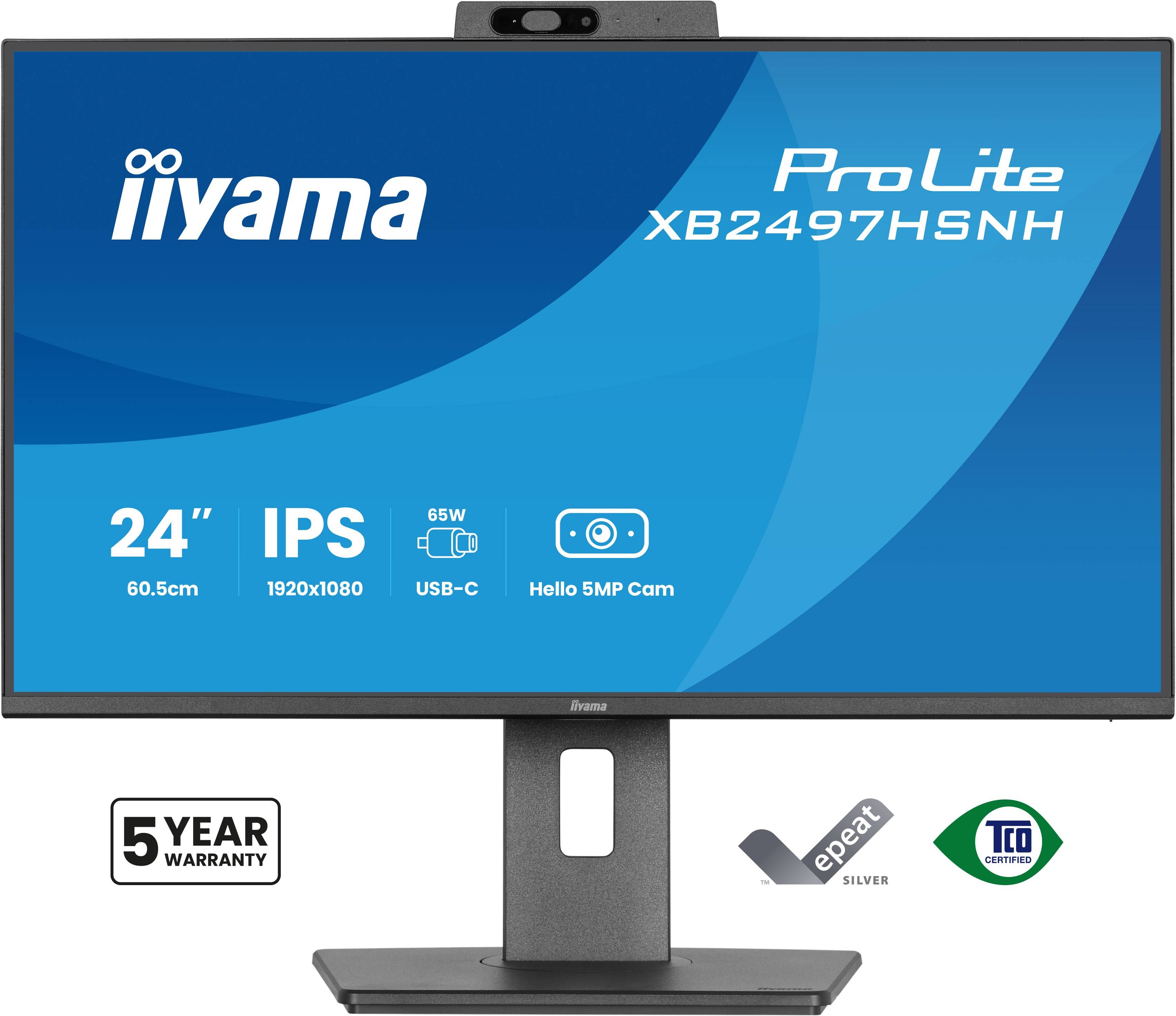 iiyama ProLite XB2497HSNH-B1 24IN IPS LCD 4MS 1920X1080 350CD/M2 HDMI/DP/USB 2 computer monitor 60,5 cm (23.8") 1920 x 1080 Pixels Full HD Zwart