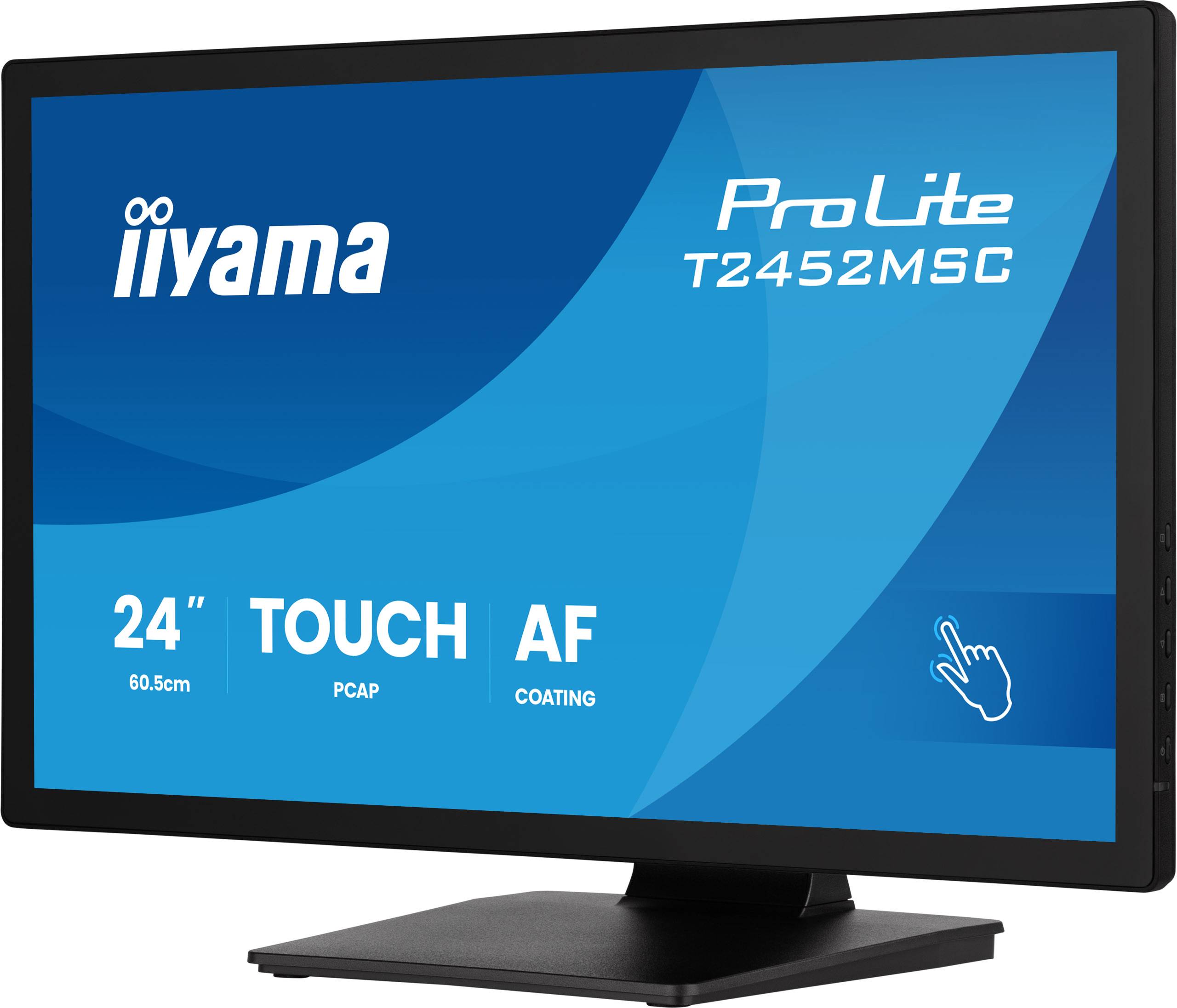 iiyama ProLite T2452MSC-B2 computer monitor 61 cm (24") 1920 x 1080 Pixels Full HD Touchscreen Zwart