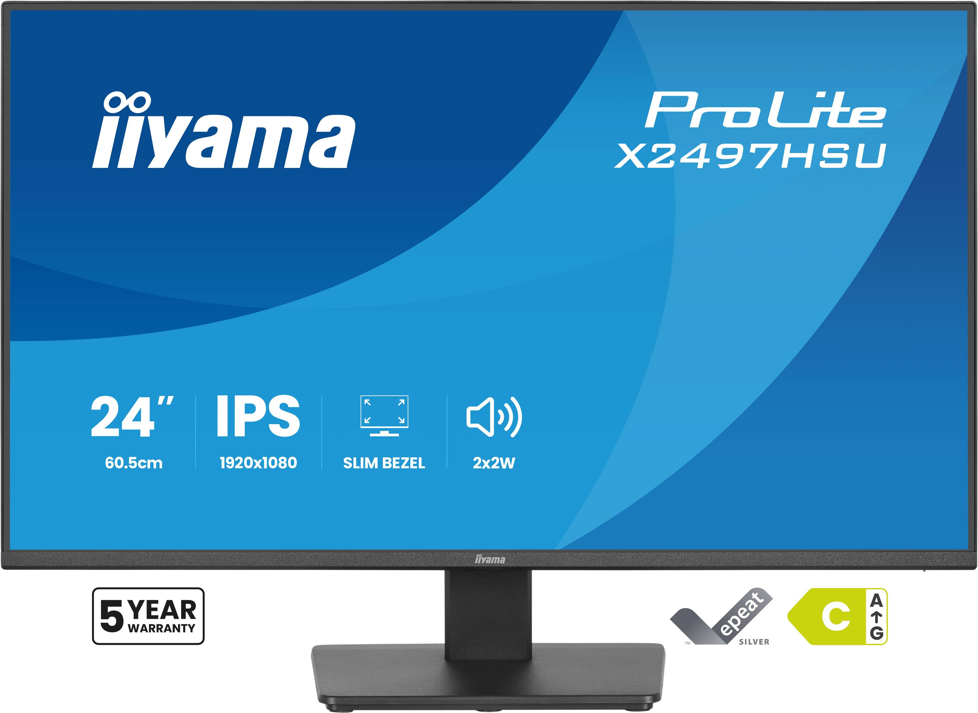 iiyama ProLite X2497HSU-B1 computer monitor 60,5 cm (23.8") 1920 x 1080 Pixels Full HD LED Zwart