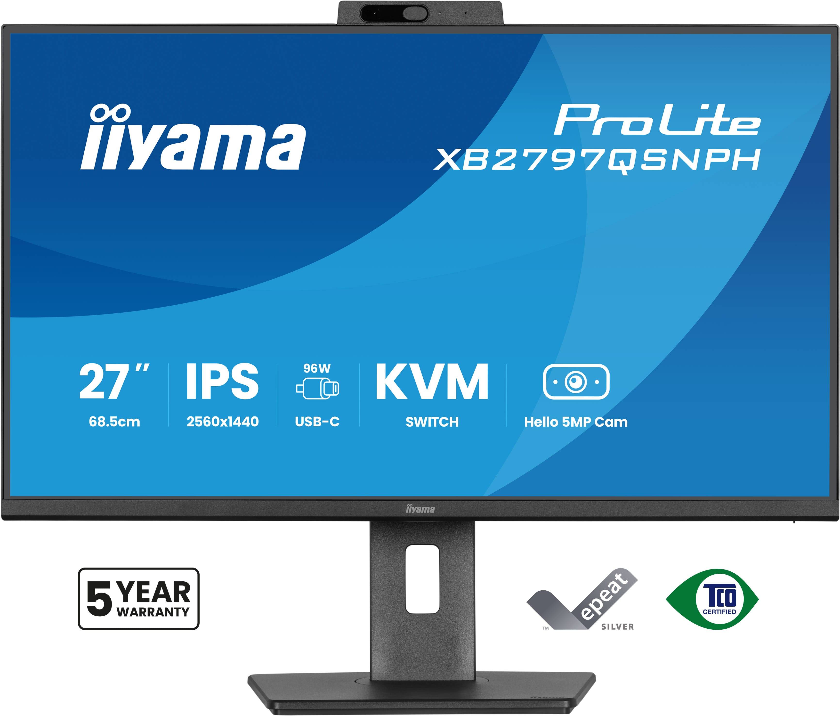 iiyama ProLite XB2797QSNPH-B1 27IN IPS LCD 4MS 2560X1440 350CD/M2 HDMI/DP/USB 2 computer monitor 68,6 cm (27") 2560 x 1440 Pixels Quad HD Zwart