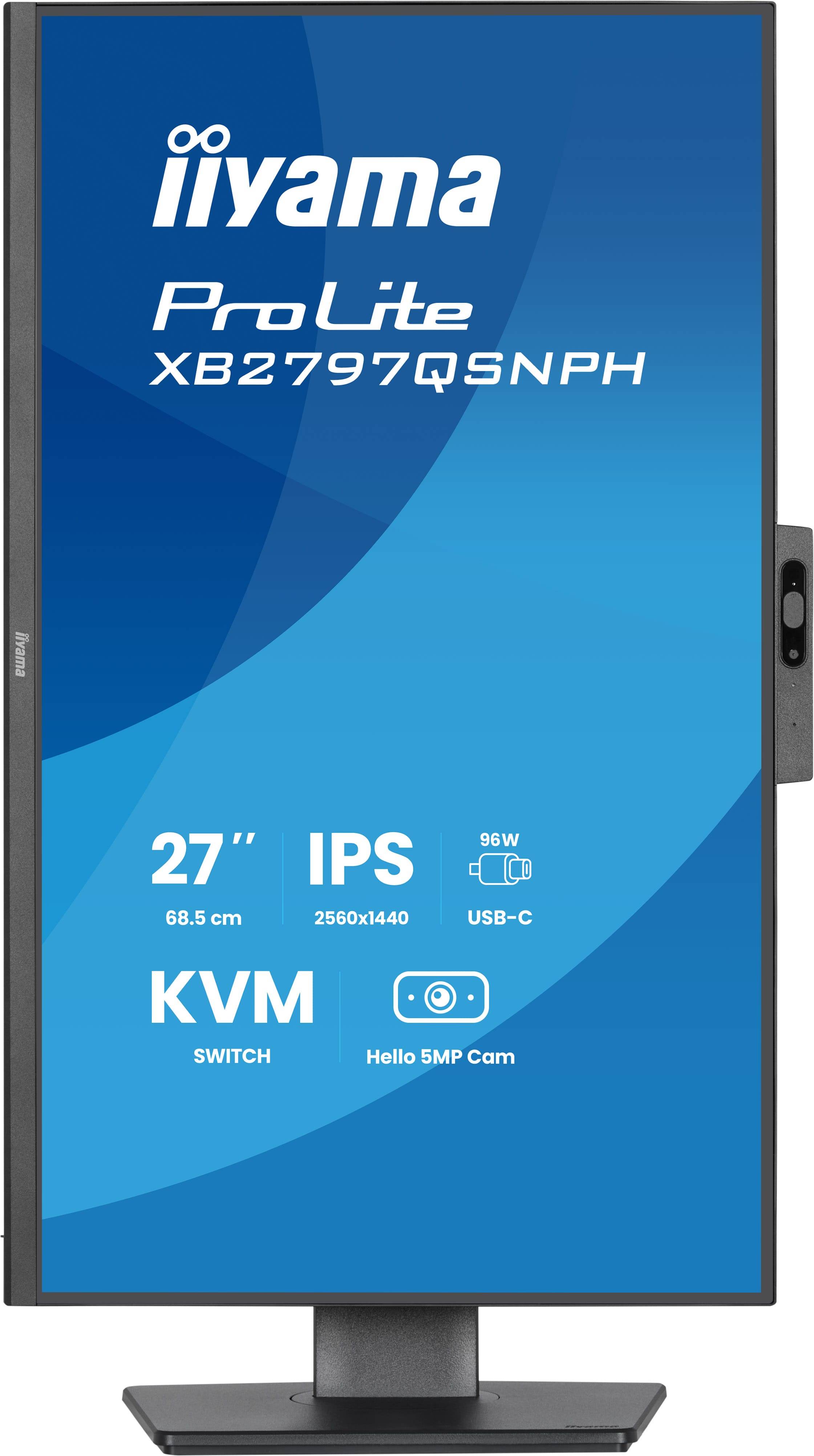 iiyama ProLite XB2797QSNPH-B1 27IN IPS LCD 4MS 2560X1440 350CD/M2 HDMI/DP/USB 2 computer monitor 68,6 cm (27") 2560 x 1440 Pixels Quad HD Zwart