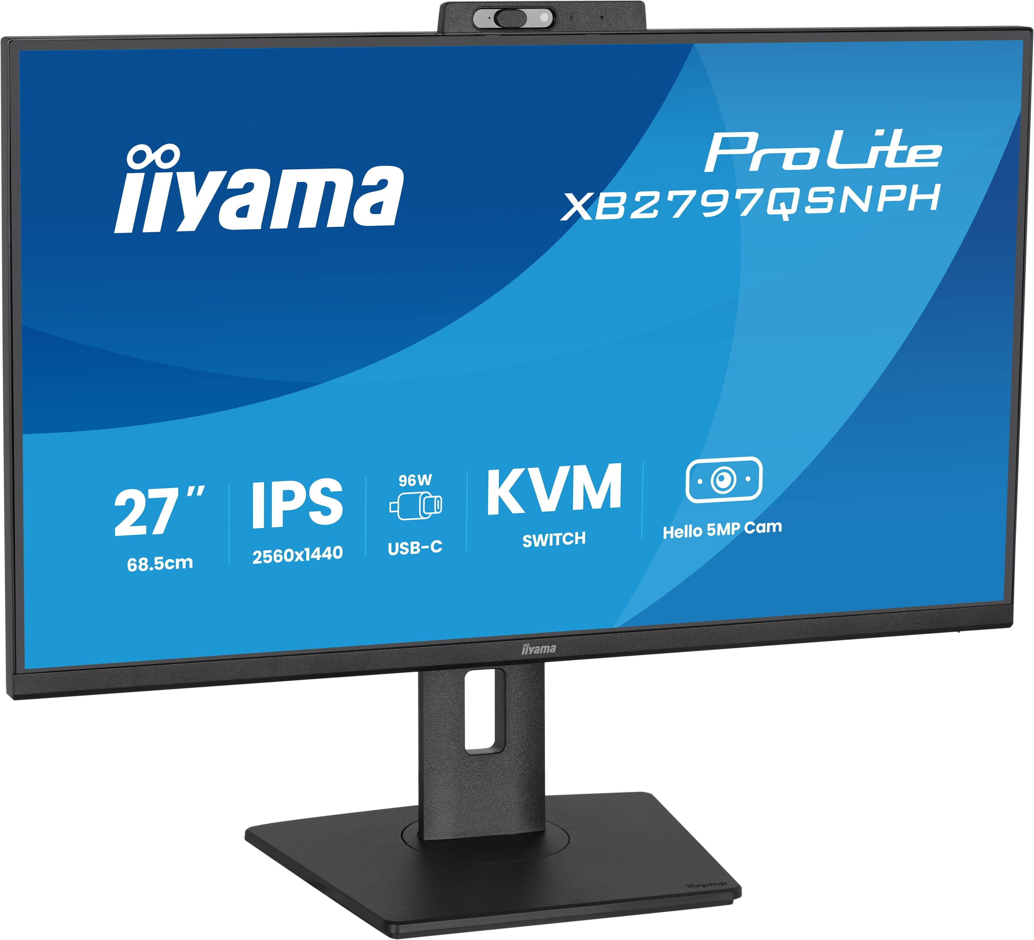 iiyama ProLite XB2797QSNPH-B1 27IN IPS LCD 4MS 2560X1440 350CD/M2 HDMI/DP/USB 2 computer monitor 68,6 cm (27") 2560 x 1440 Pixels Quad HD Zwart
