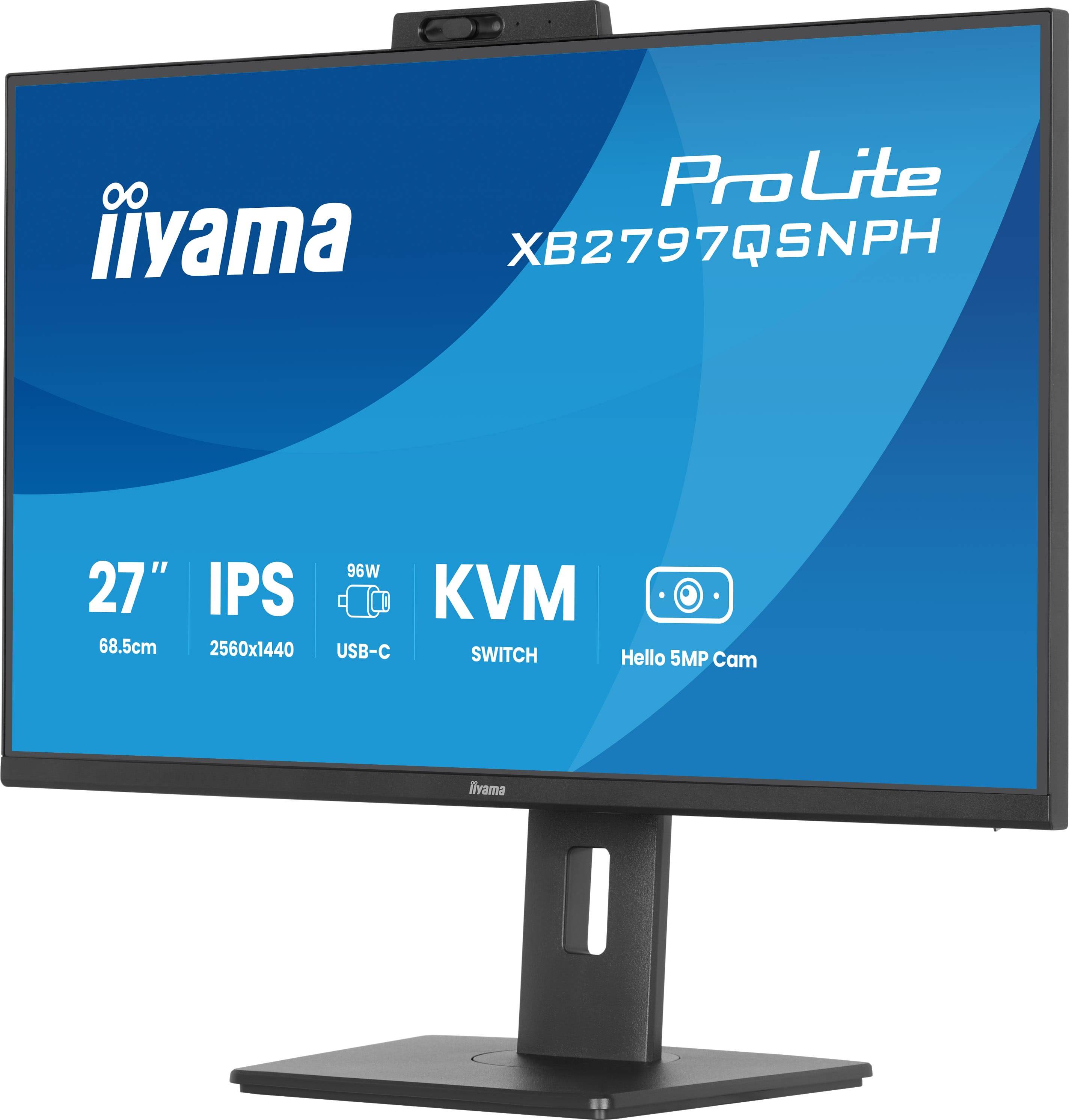 iiyama ProLite XB2797QSNPH-B1 27IN IPS LCD 4MS 2560X1440 350CD/M2 HDMI/DP/USB 2 computer monitor 68,6 cm (27") 2560 x 1440 Pixels Quad HD Zwart