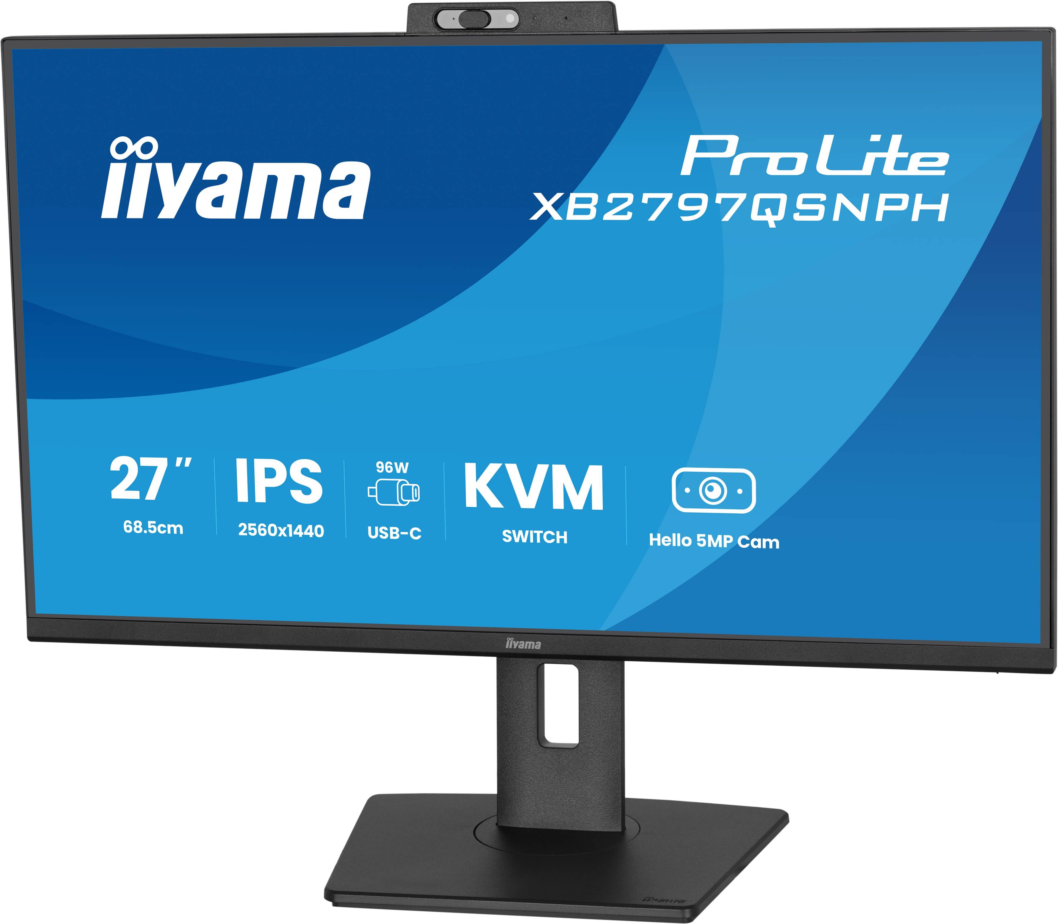 iiyama ProLite XB2797QSNPH-B1 27IN IPS LCD 4MS 2560X1440 350CD/M2 HDMI/DP/USB 2 computer monitor 68,6 cm (27") 2560 x 1440 Pixels Quad HD Zwart