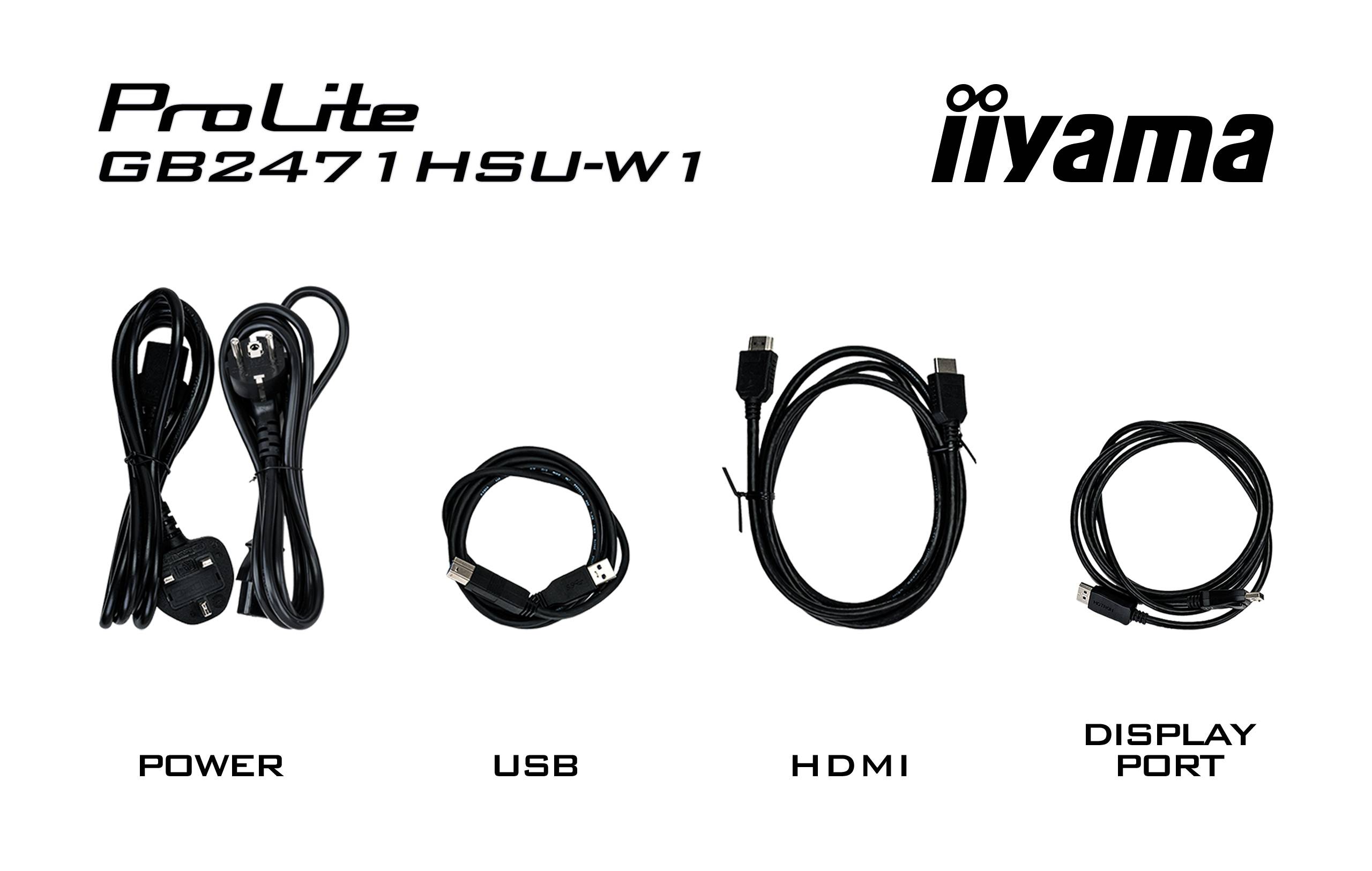 iiyama G-MASTER GB2471HSU-W1 computer monitor 60,5 cm (23.8") 1920 x 1080 Pixels Full HD LED Wit