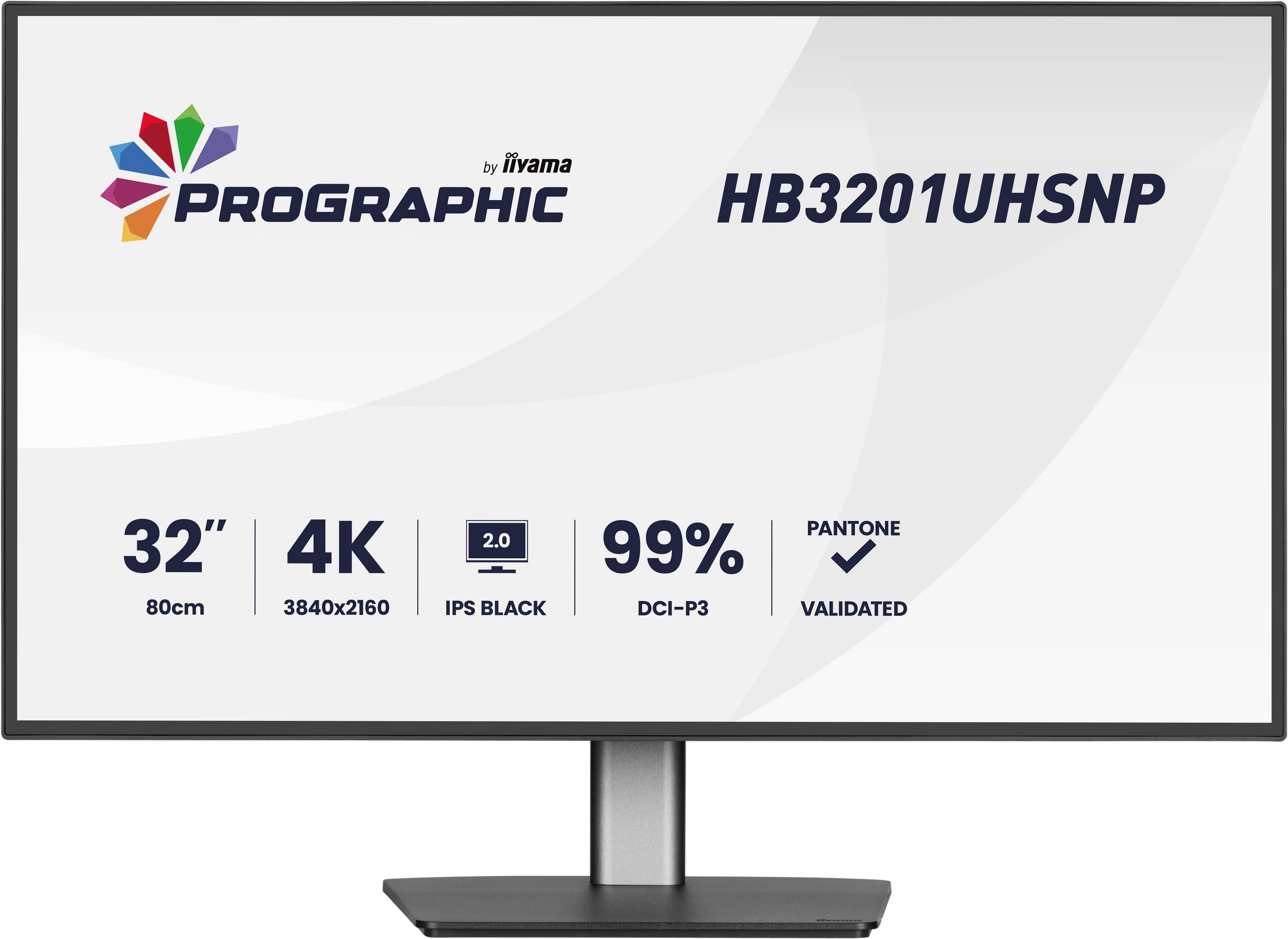 iiyama ProGraphic HB3201UHSNP-B1 computer monitor 80 cm (31.5") 3840 x 2160 Pixels Zwart