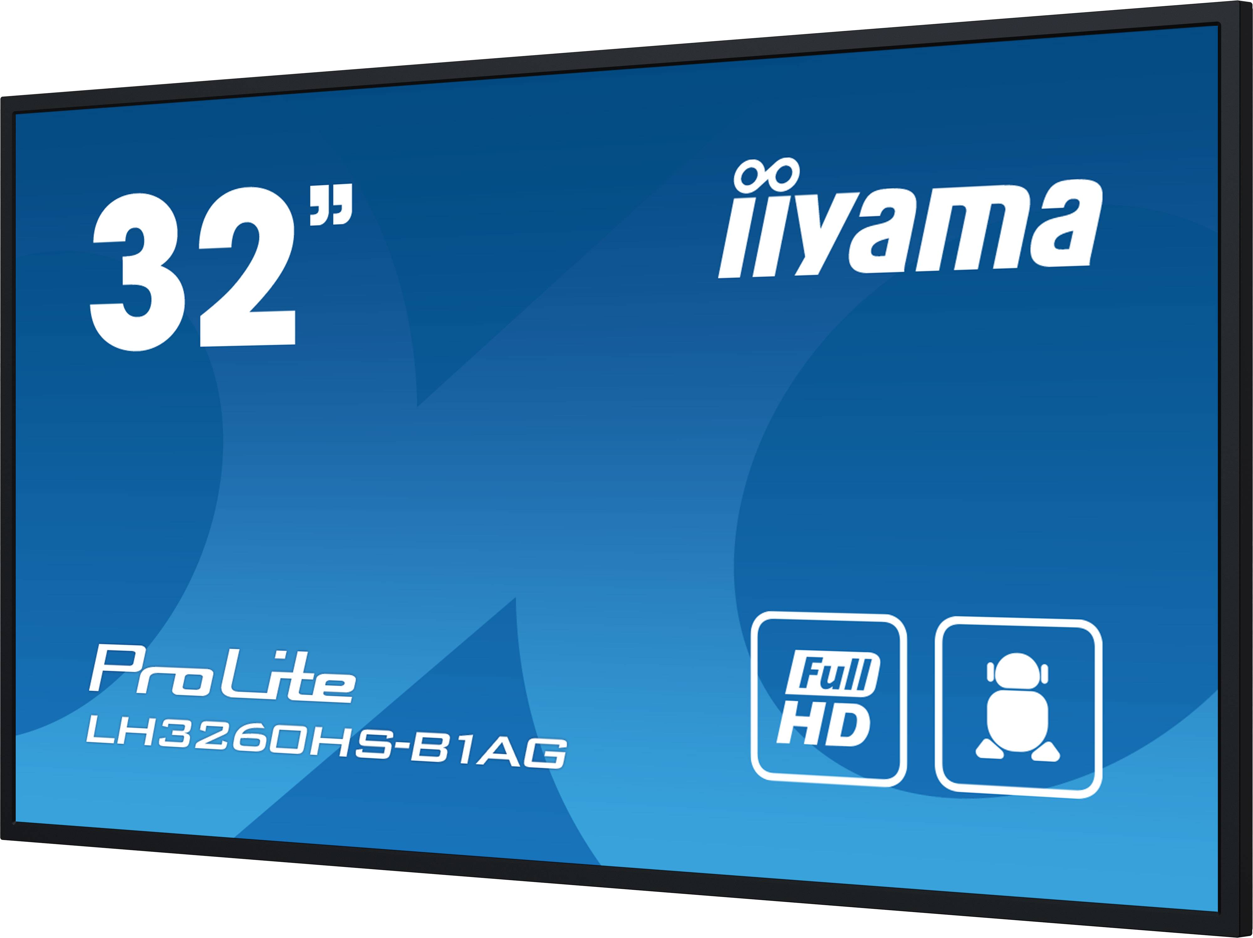 iiyama LH3260HS-B1AG beeldkrant Digitaal A-kaart 80 cm (31.5") LED Wifi 500 cd/m² Full HD Zwart Type processor Android 11 24/7