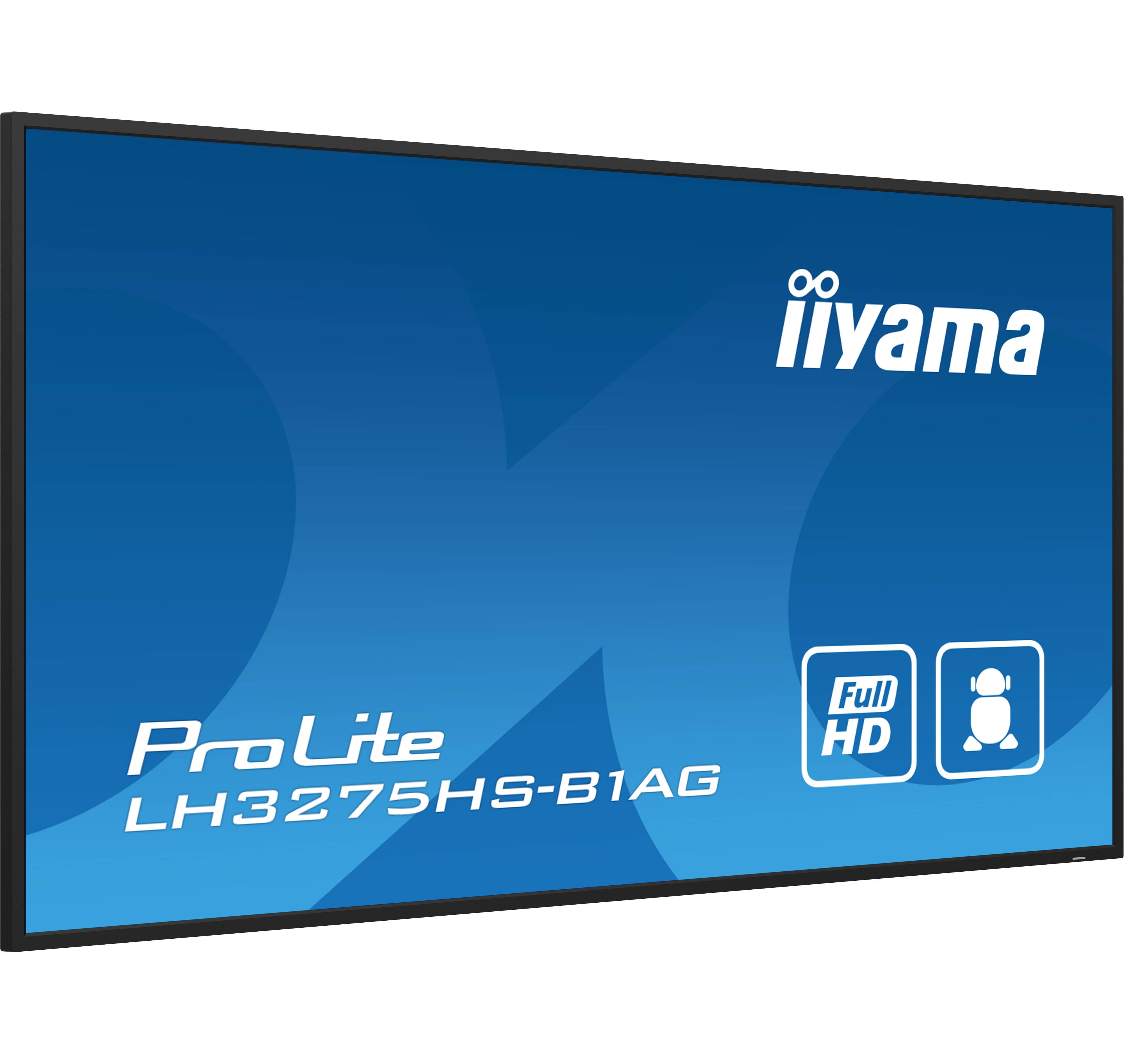 iiyama LH3275HS-B1AG beeldkrant Digitale signage flatscreen 81,3 cm (32") LCD Wifi 500 cd/m² Full HD Zwart Type processor Android 11 24/7
