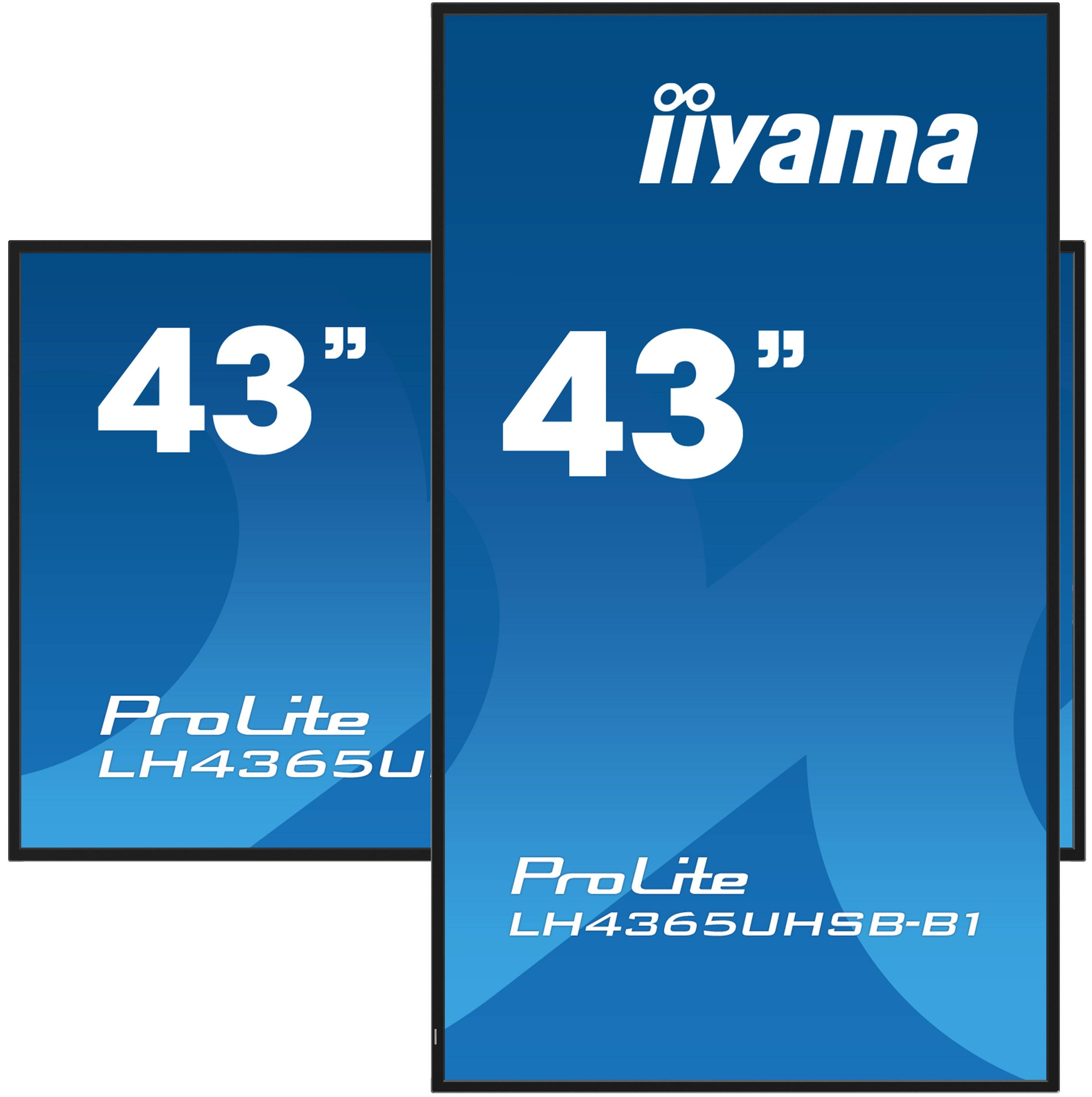 iiyama LH4365UHSB-B1 beeldkrant Kiosk-ontwerp 108 cm (42.5") LED Wifi 800 cd/m² 4K Ultra HD Zwart Type processor Android 11 24/7