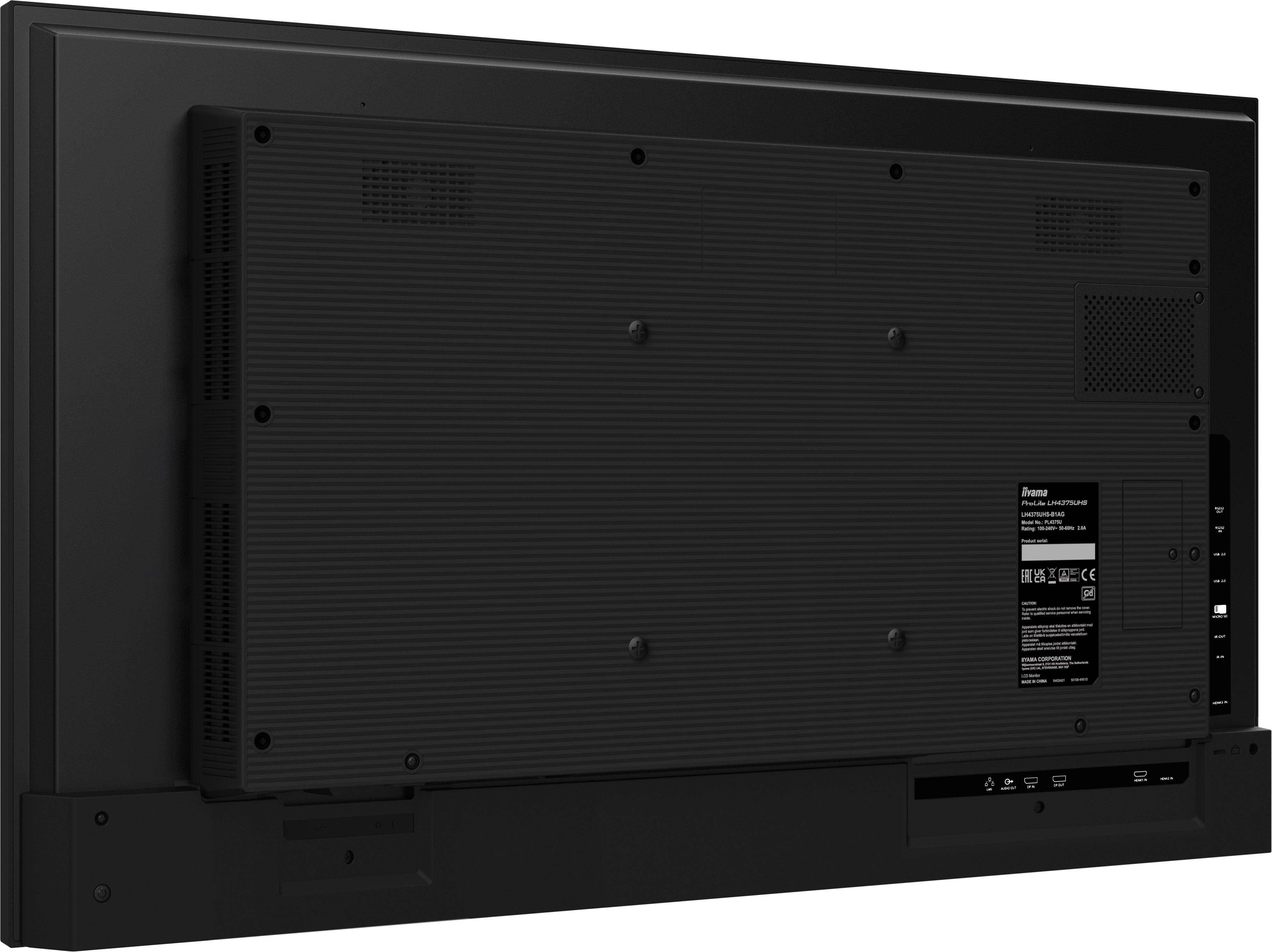 iiyama LH5075UHS-B1AG beeldkrant Digitale signage flatscreen 125,7 cm (49.5") LCD Wifi 500 cd/m² 4K Ultra HD Zwart Type processor Android 11 24/7
