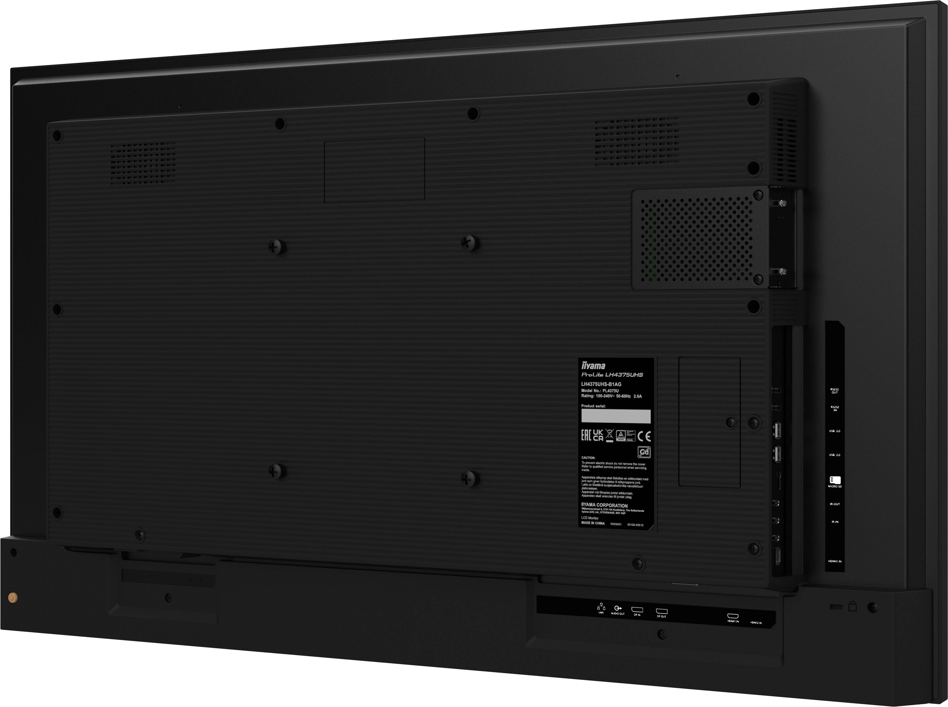 iiyama LH5075UHS-B1AG beeldkrant Digitale signage flatscreen 125,7 cm (49.5") LCD Wifi 500 cd/m² 4K Ultra HD Zwart Type processor Android 11 24/7