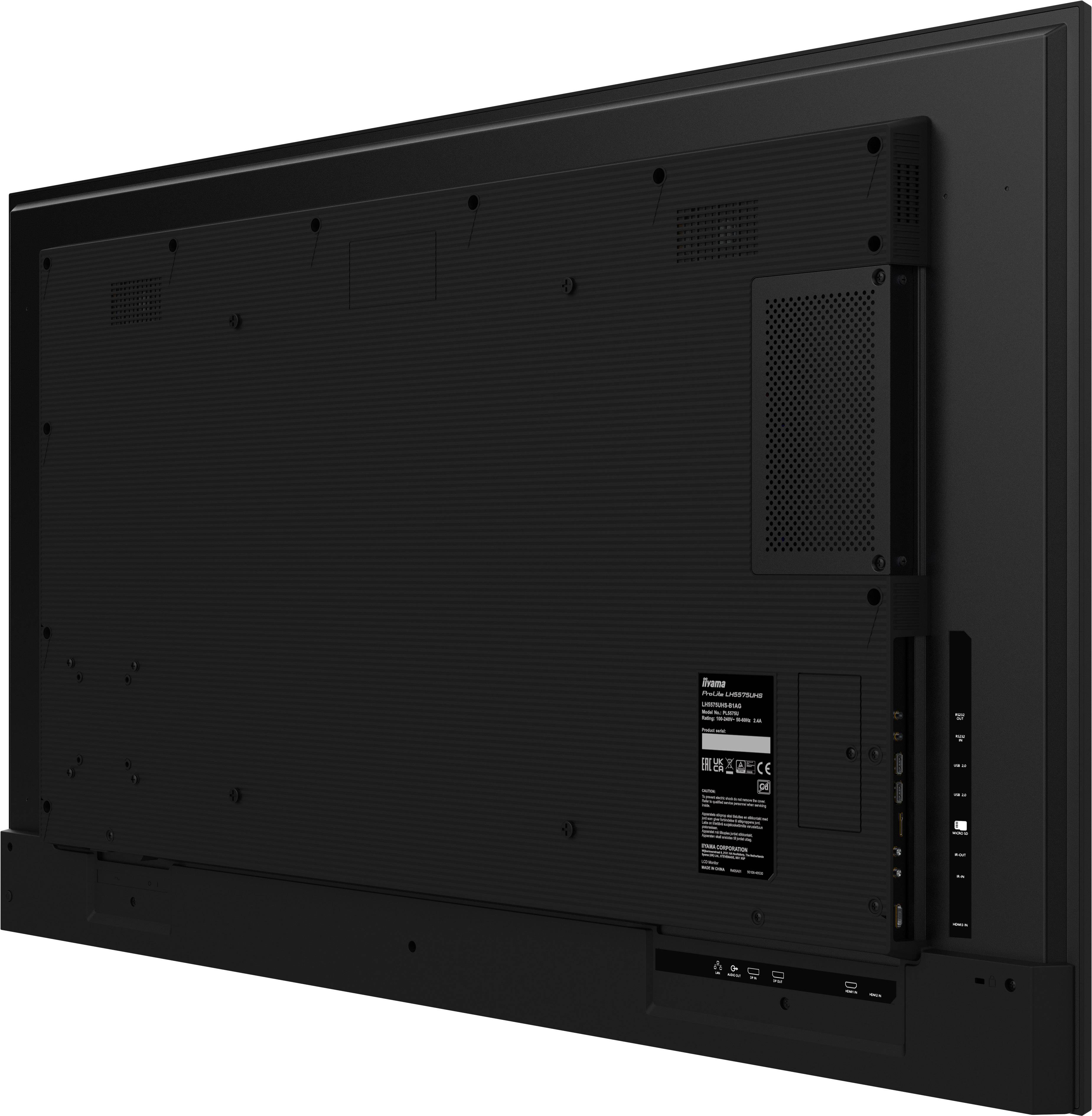 iiyama LH5575UHS-B1AG beeldkrant Digitale signage flatscreen 138,7 cm (54.6") LCD Wifi 500 cd/m² 4K Ultra HD Zwart Type processor Android 11 24/7