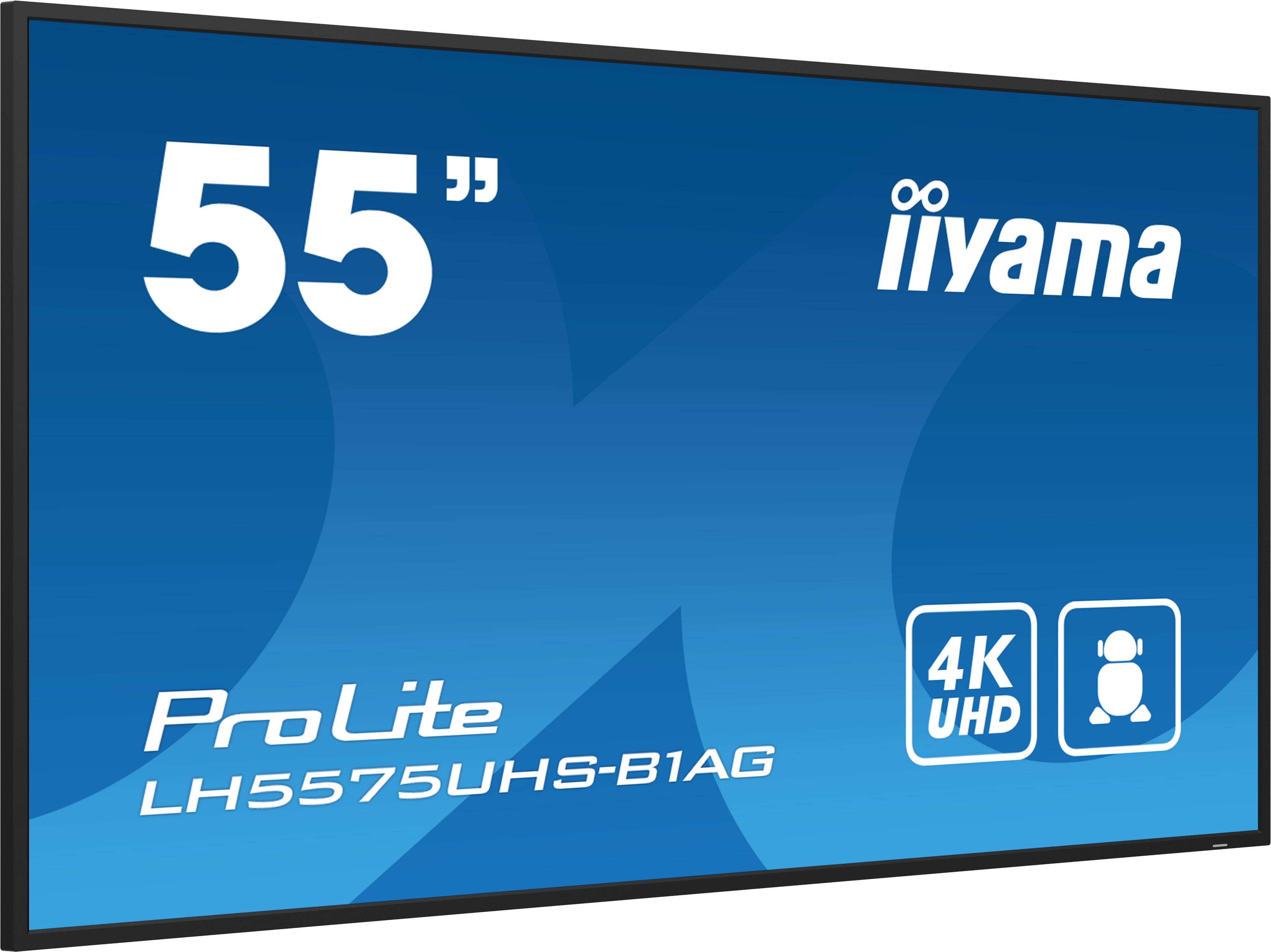 iiyama LH5575UHS-B1AG beeldkrant Digitale signage flatscreen 138,7 cm (54.6") LCD Wifi 500 cd/m² 4K Ultra HD Zwart Type processor Android 11 24/7