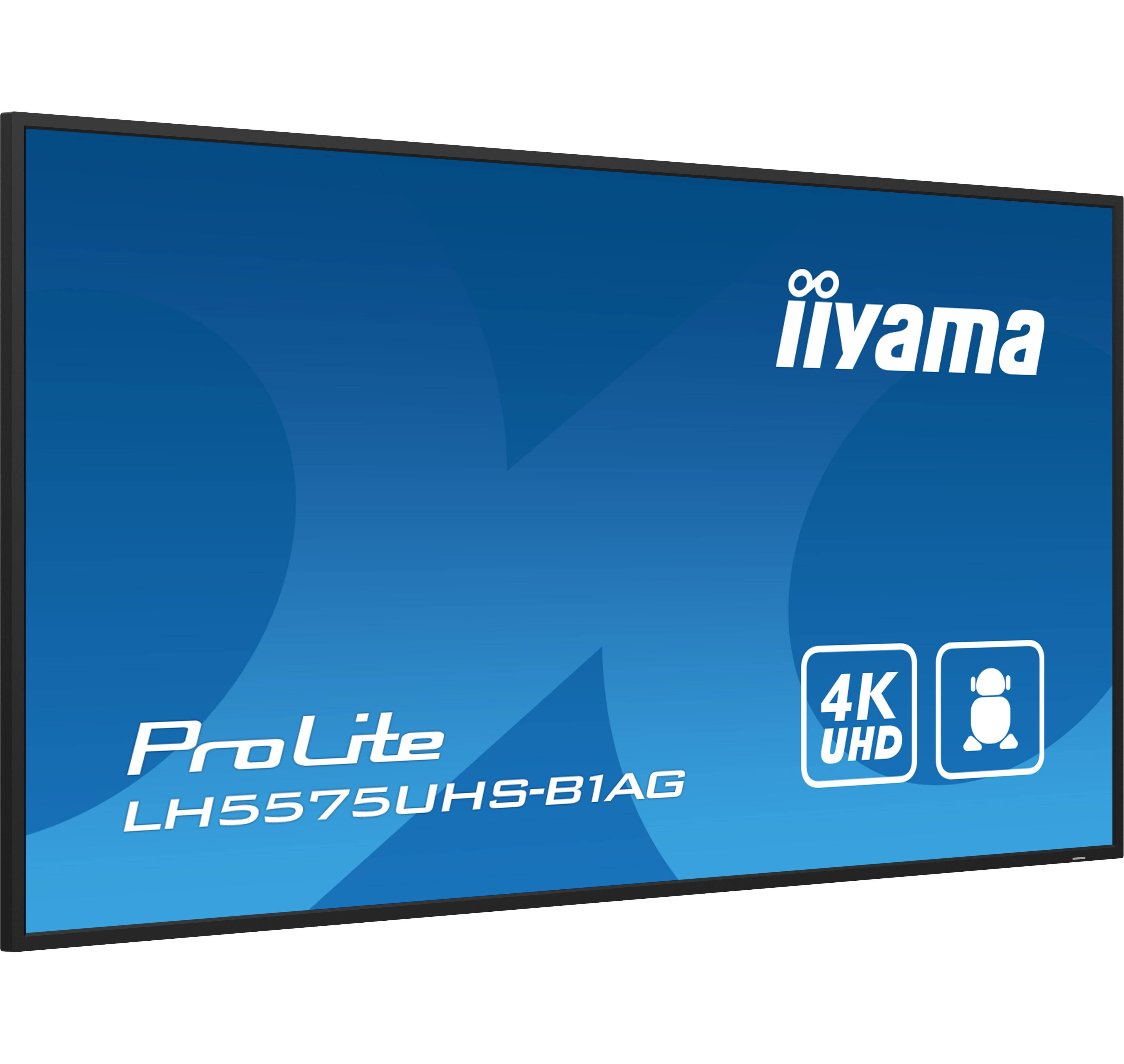 iiyama LH5575UHS-B1AG beeldkrant Digitale signage flatscreen 138,7 cm (54.6") LCD Wifi 500 cd/m² 4K Ultra HD Zwart Type processor Android 11 24/7