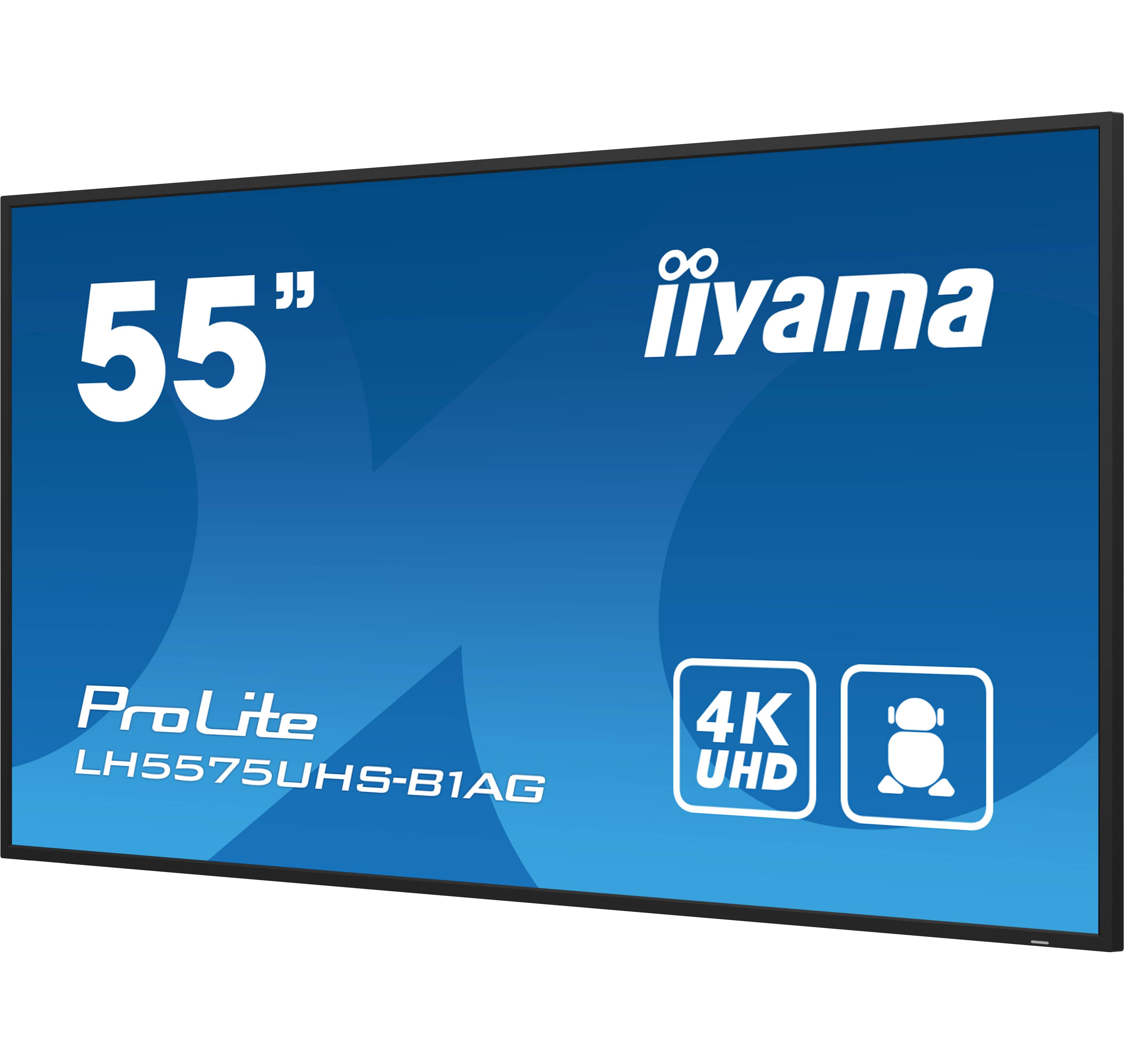 iiyama LH5575UHS-B1AG beeldkrant Digitale signage flatscreen 138,7 cm (54.6") LCD Wifi 500 cd/m² 4K Ultra HD Zwart Type processor Android 11 24/7