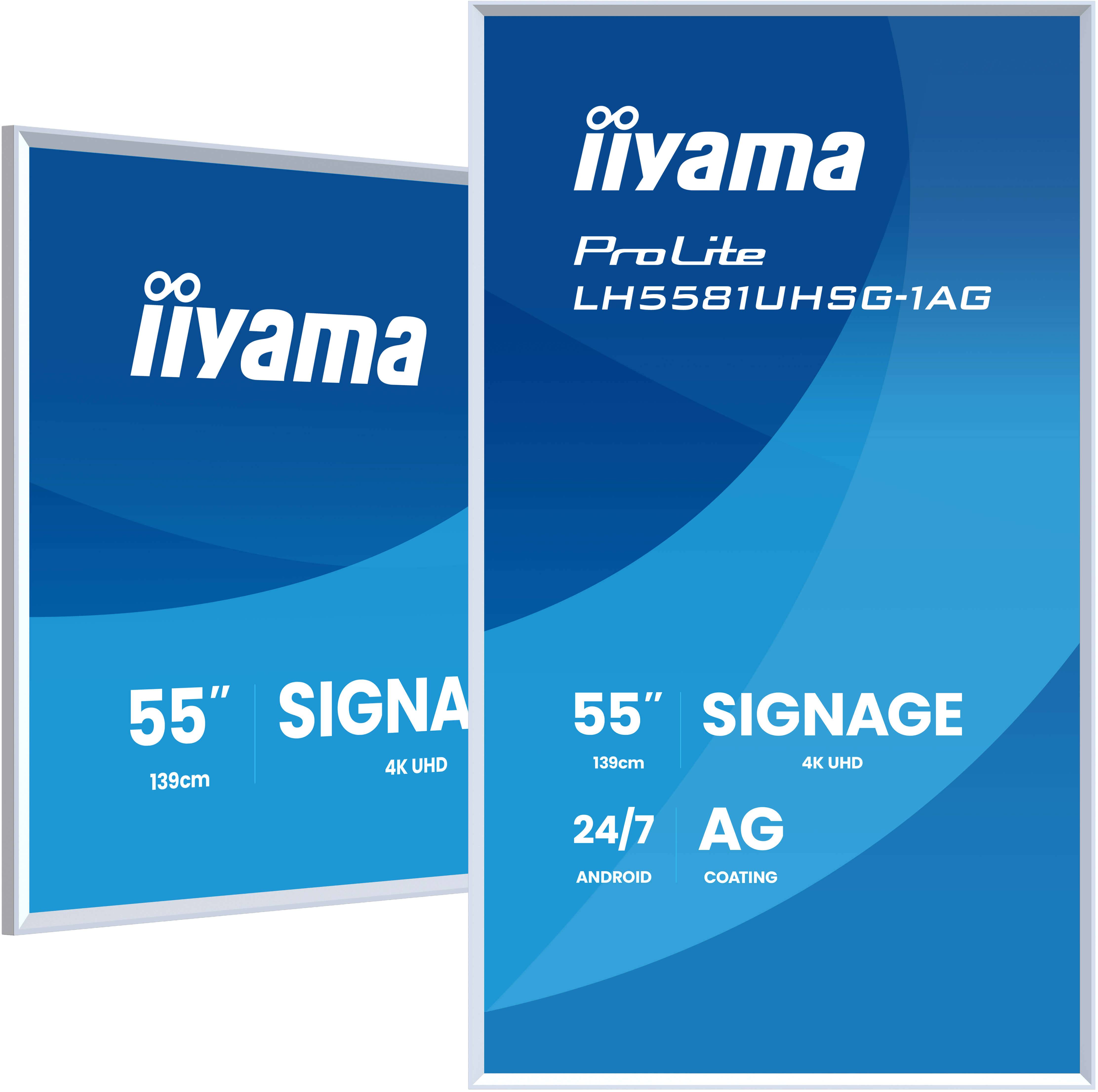 iiyama LH5581UHSG-1AG beeldkrant Interactief flatscreen 138,7 cm (54.6") Wifi 500 cd/m² 4K Ultra HD Wit Type processor Android 10 24/7