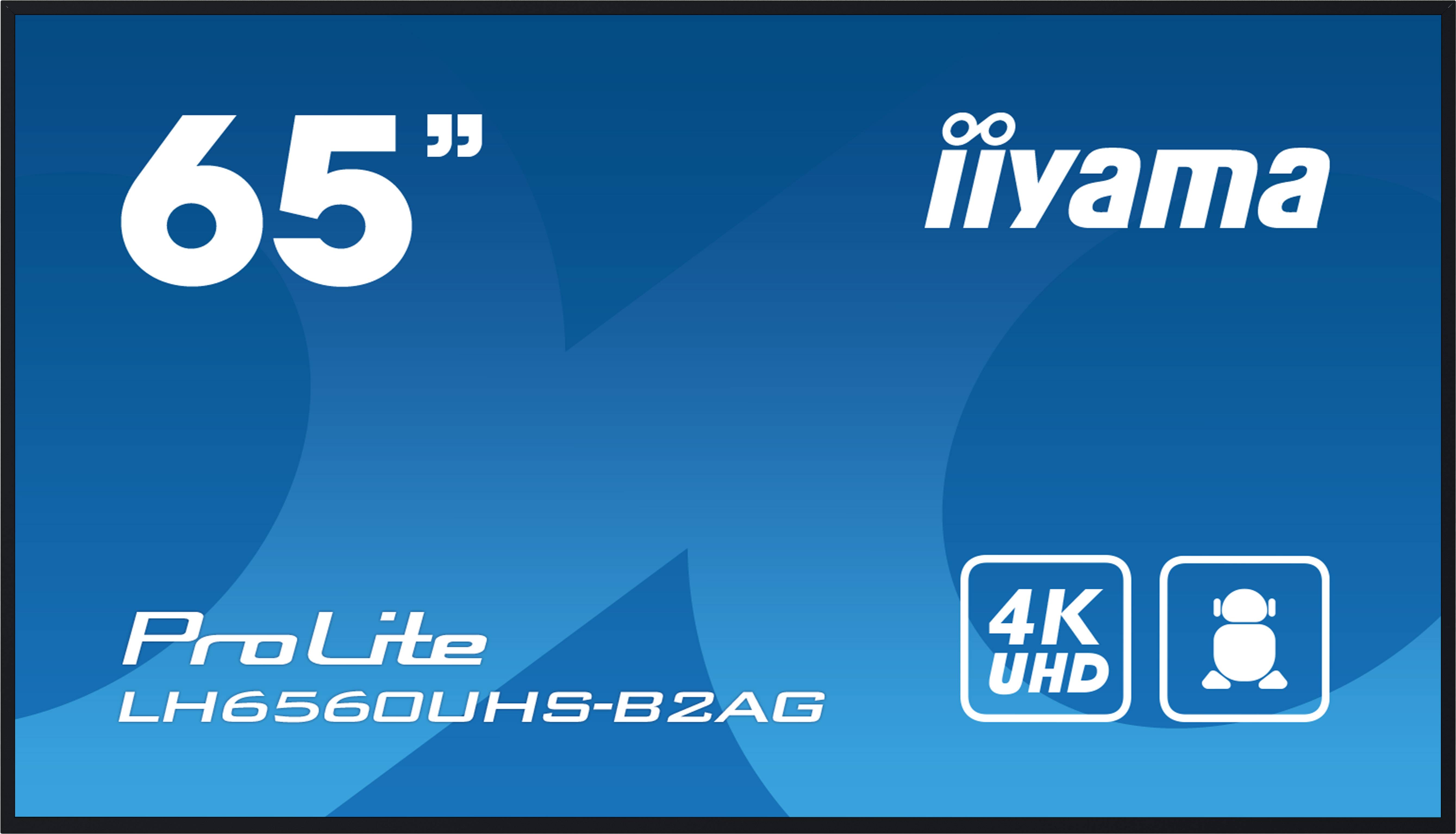 iiyama LH6560UHS-B2AG beeldkrant Digitaal A-kaart 165,1 cm (65") LED Wifi 500 cd/m² 4K Ultra HD Zwart Type processor Android 11 24/7