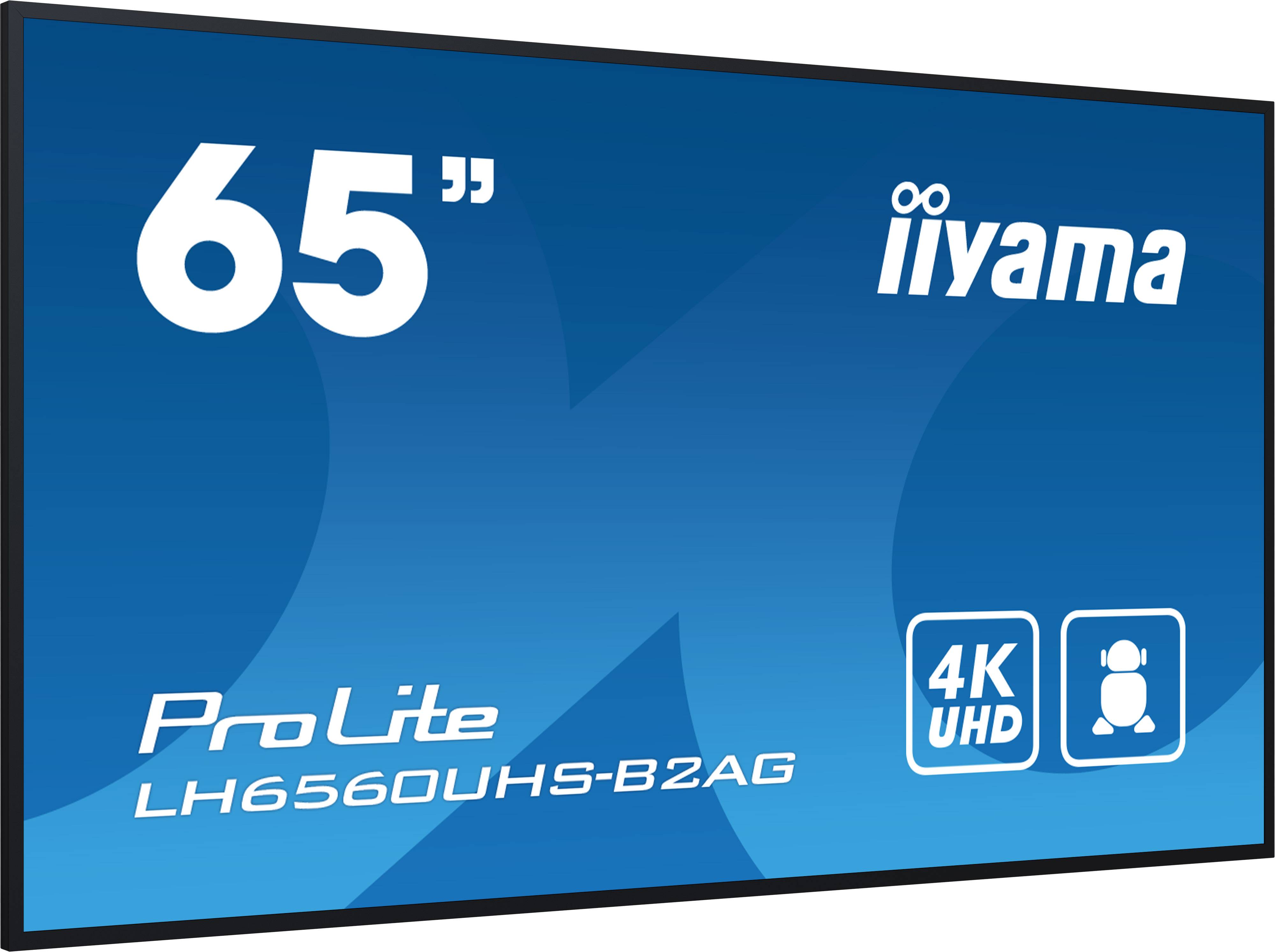 iiyama LH6560UHS-B2AG beeldkrant Digitaal A-kaart 165,1 cm (65") LED Wifi 500 cd/m² 4K Ultra HD Zwart Type processor Android 11 24/7